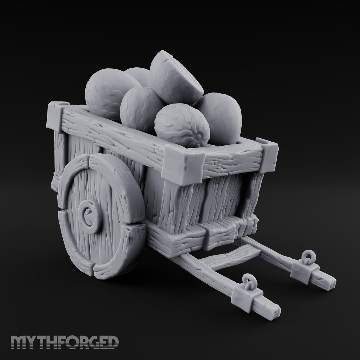 Melons Won't Reach Market Wooden Fruit Cart