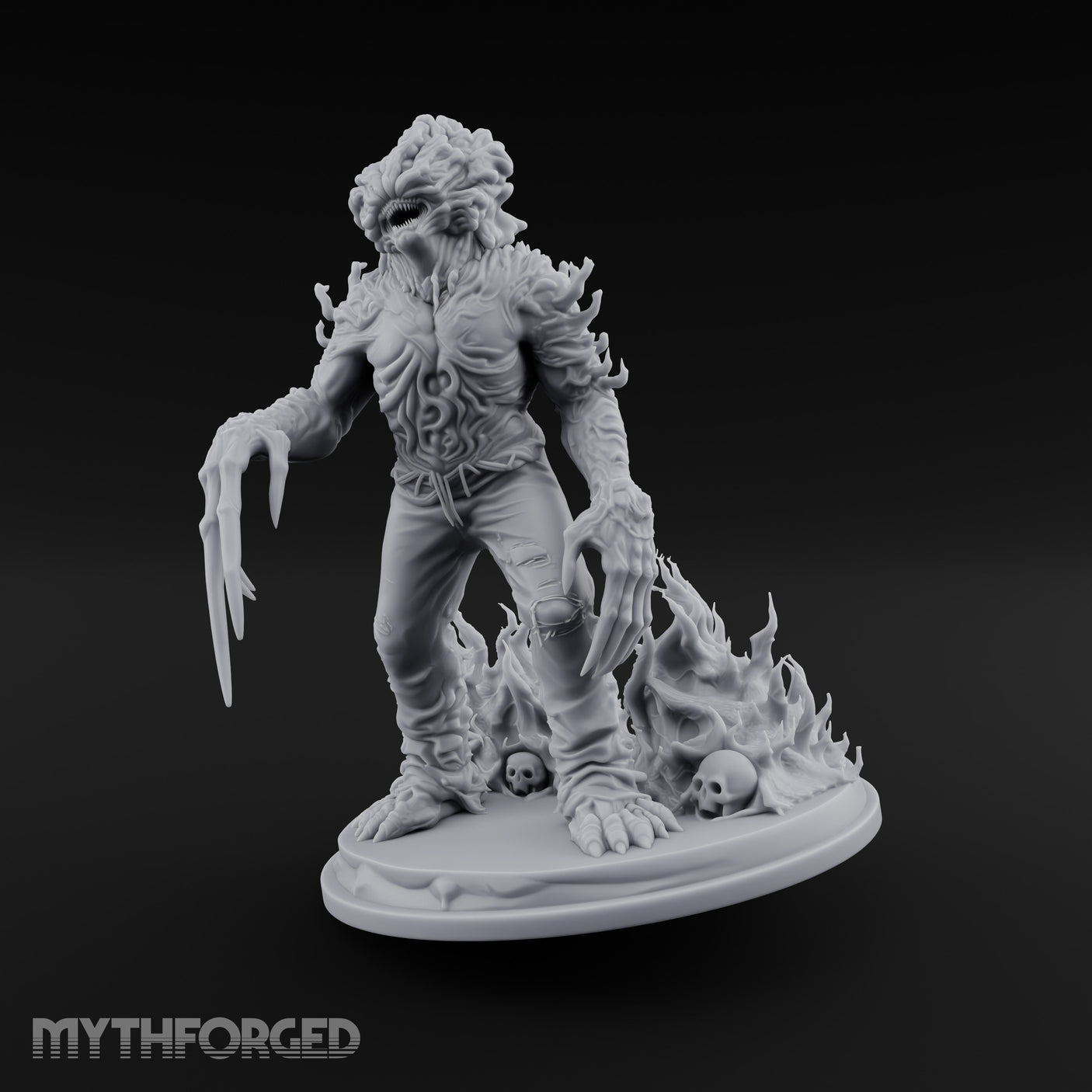 Fungus Crowned Lurching Zombie Fungus Hybrid Miniature for Dungeons and Dragons, Pathfinder or other TTRPGs
