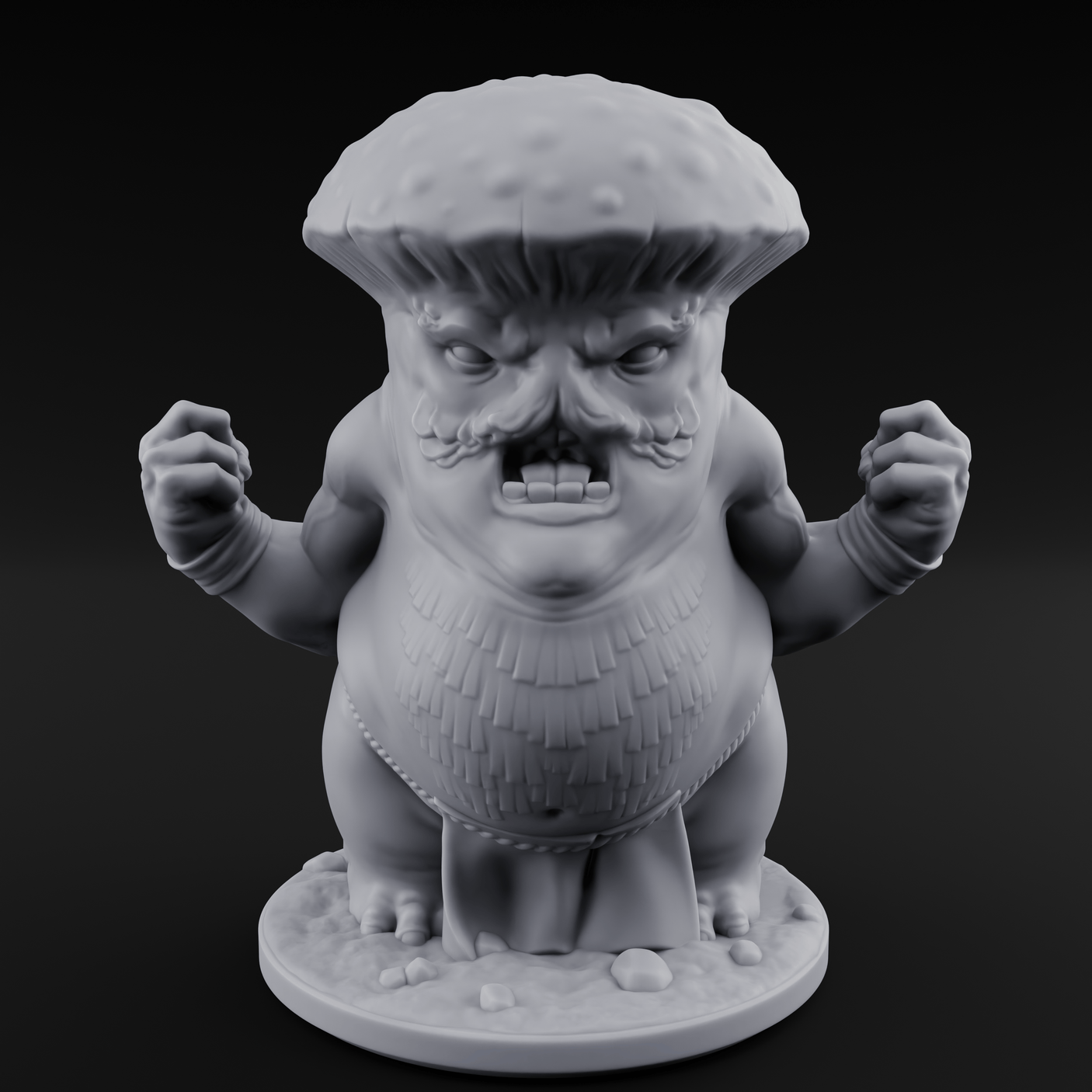 Fists Up Grumpy Myconid Brawler A Miniature for Dungeons and Dragons, Pathfinder or other TTRPGs