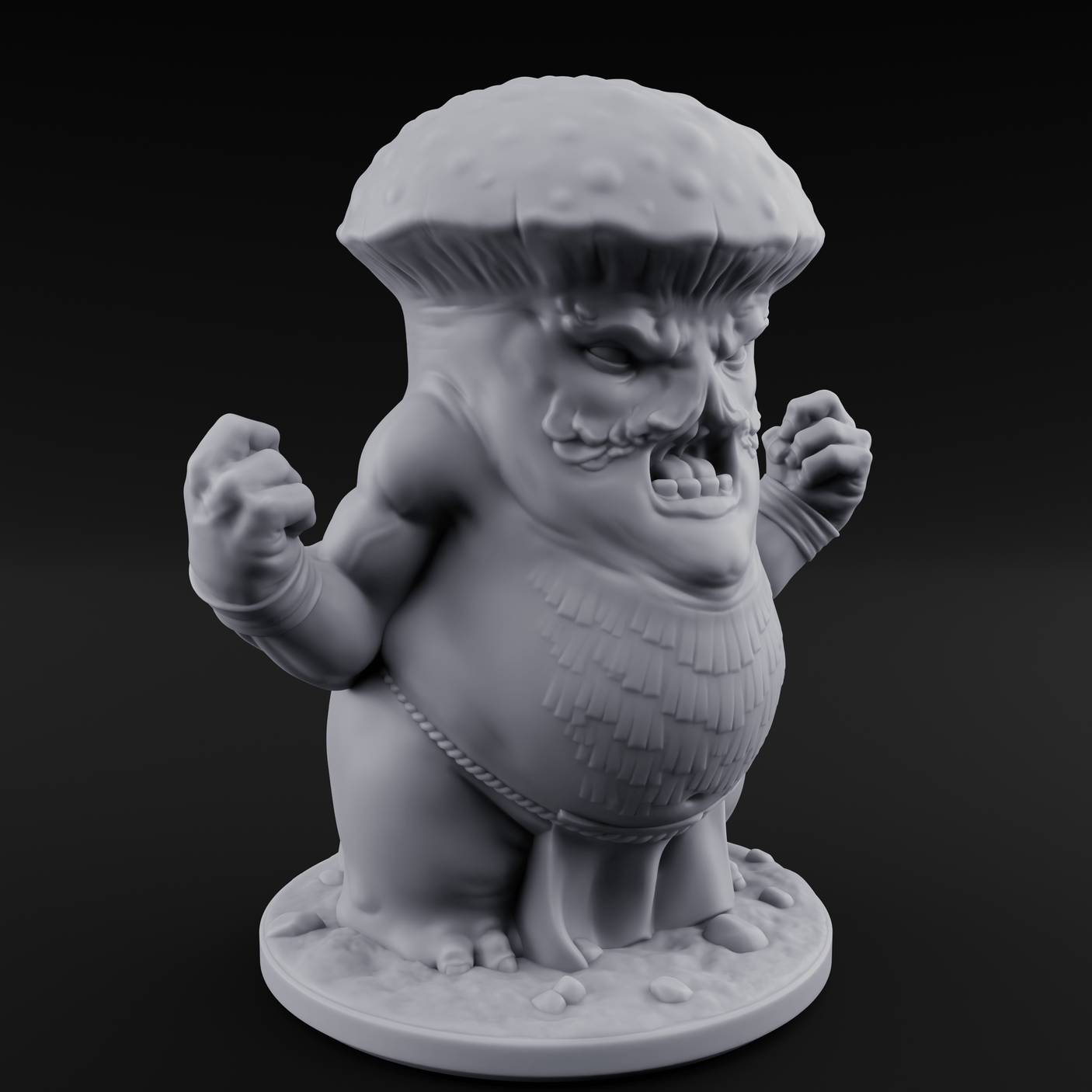 Fists Up Grumpy Myconid Brawler A Miniature for Dungeons and Dragons, Pathfinder or other TTRPGs