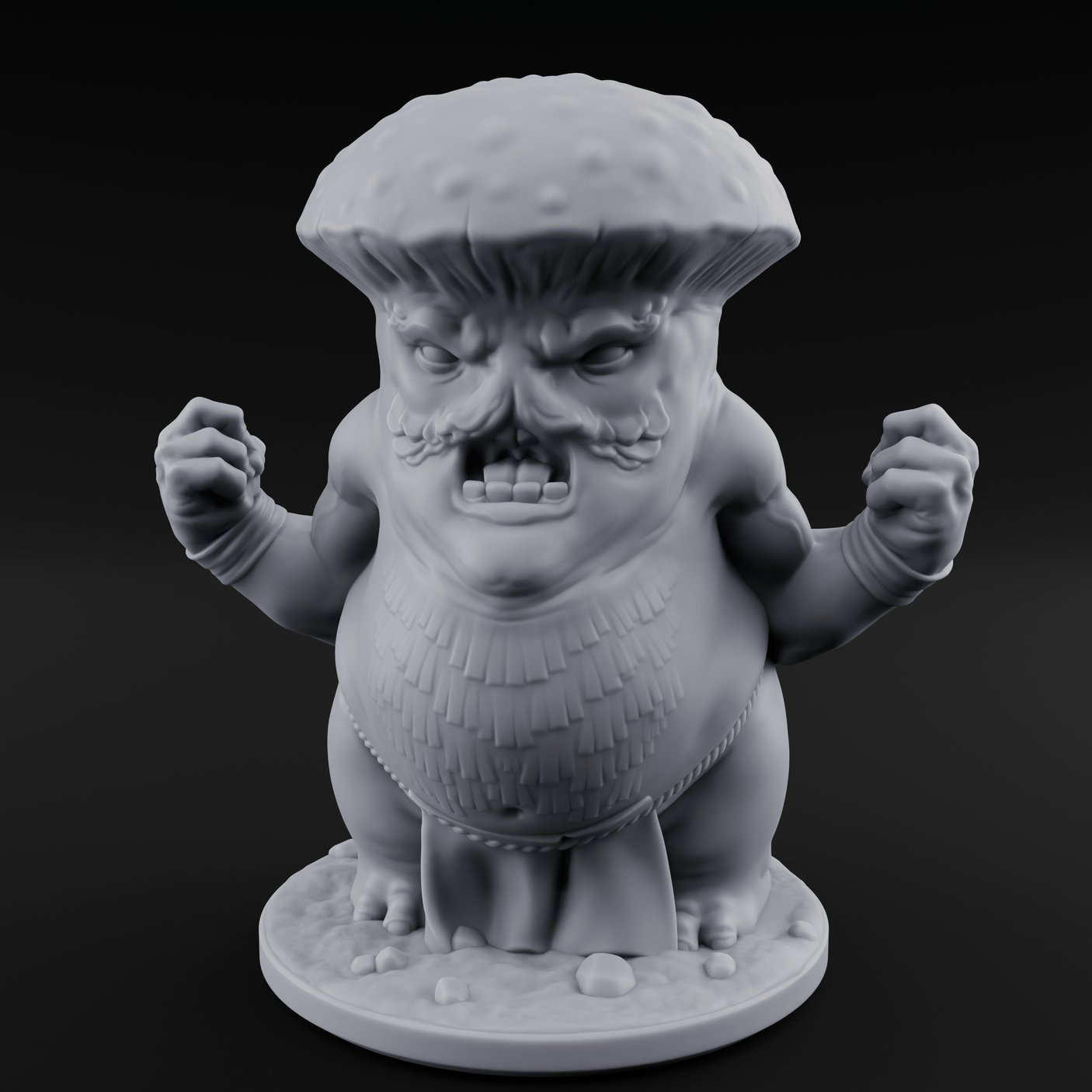 Fists Up Grumpy Myconid Brawler A Miniature for Dungeons and Dragons, Pathfinder or other TTRPGs