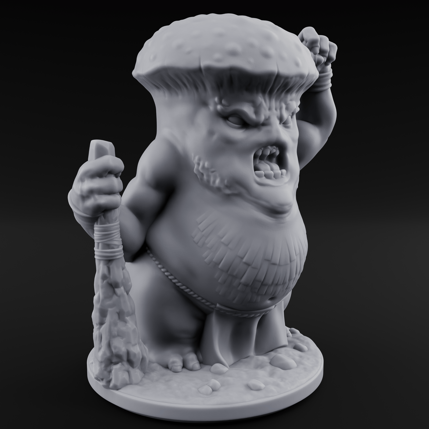 Fists Up Grumpy Myconid Brawlers Miniature for Dungeons and Dragons, Pathfinder or other TTRPGs
