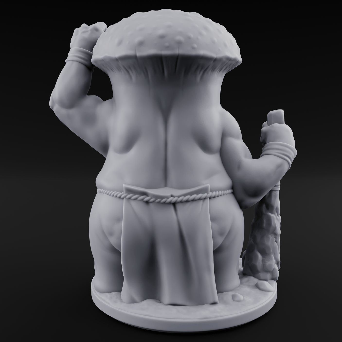 Fists Up Grumpy Myconid Brawler B Miniature for Dungeons and Dragons, Pathfinder or other TTRPGs