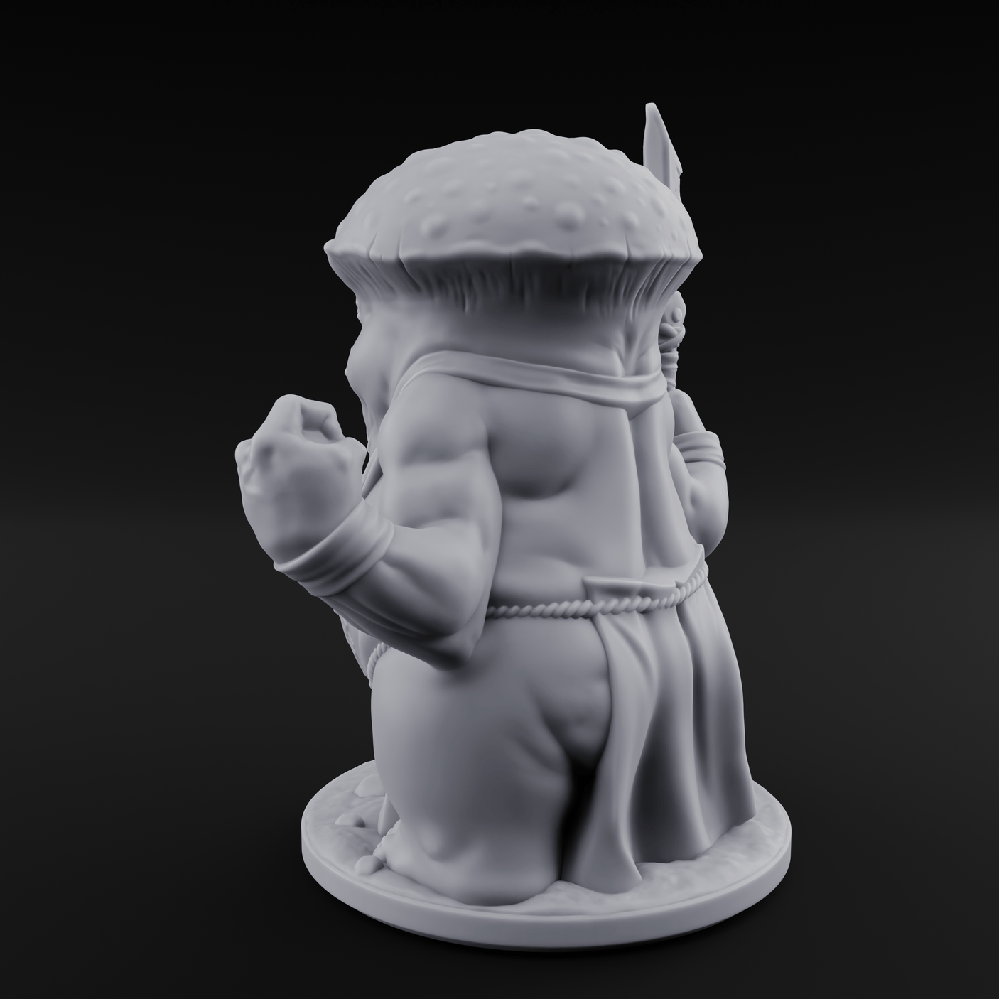 Fists Up Grumpy Myconid Brawler C Miniature for Dungeons and Dragons, Pathfinder or other TTRPGs