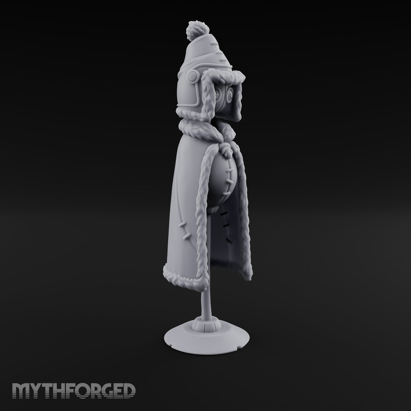 Fur-Trimmed Button-Eyed Clothing Mannequin Miniature for Dungeons and Dragons, Pathfinder or other TTRPGs