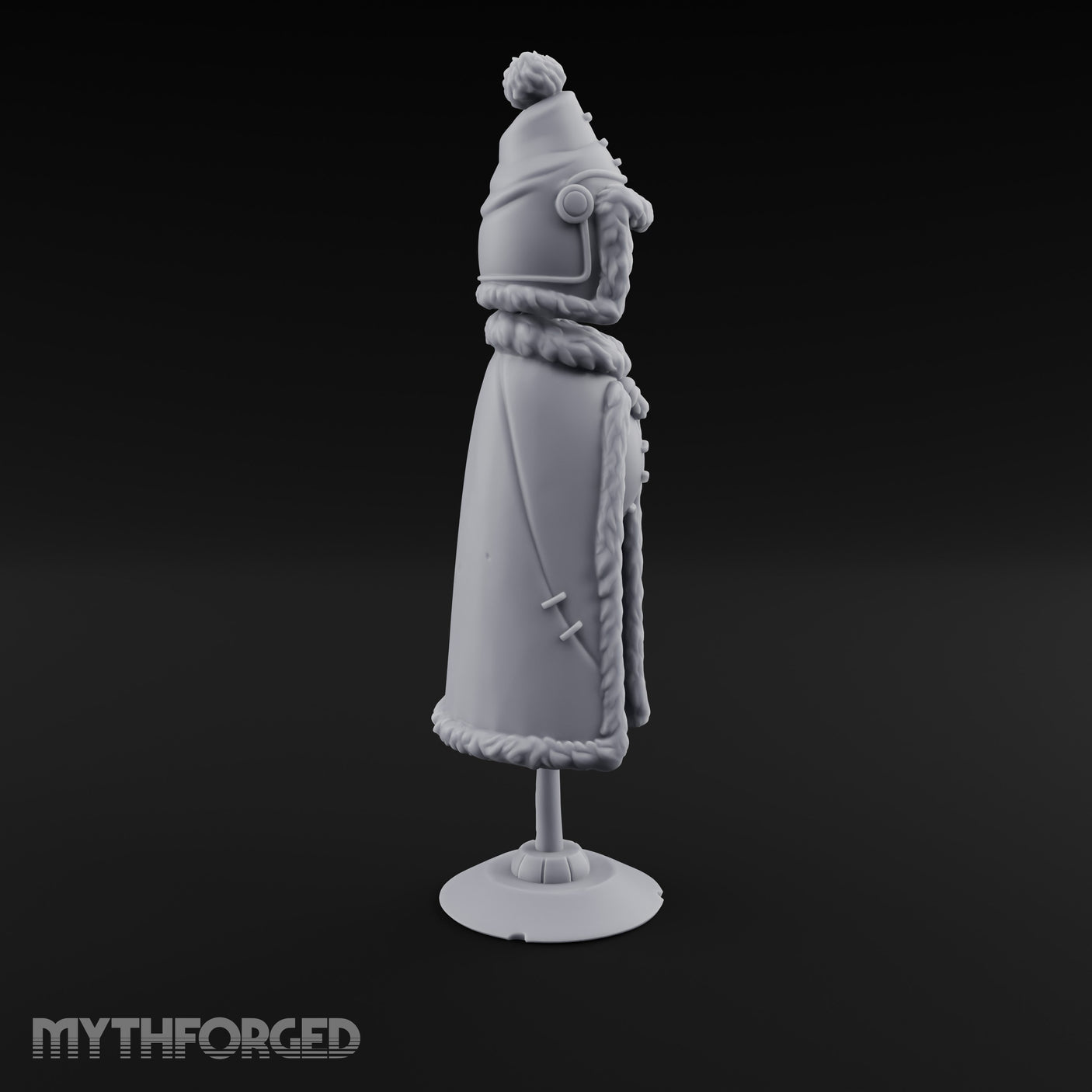 Fur-Trimmed Button-Eyed Clothing Mannequin Miniature for Dungeons and Dragons, Pathfinder or other TTRPGs