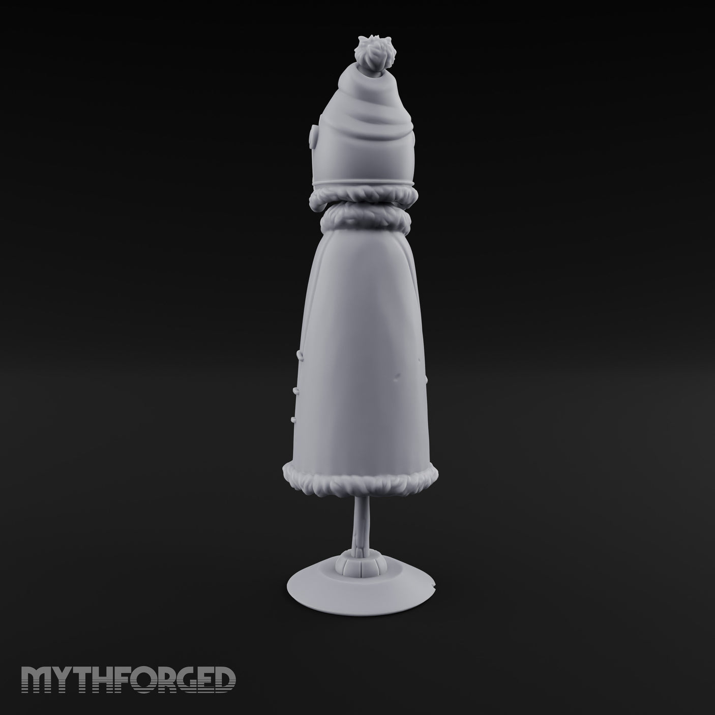 Fur-Trimmed Button-Eyed Clothing Mannequin Miniature for Dungeons and Dragons, Pathfinder or other TTRPGs