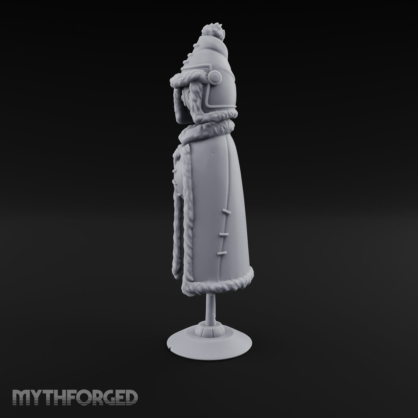 Fur-Trimmed Button-Eyed Clothing Mannequin Miniature for Dungeons and Dragons, Pathfinder or other TTRPGs
