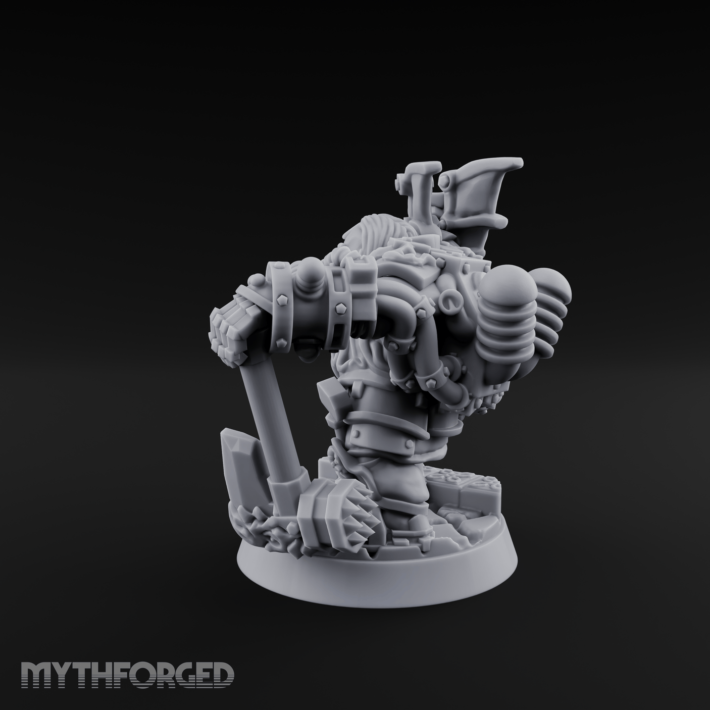 Arms Raised Bellowing Dwarf Artificer Miniature for Dungeons and Dragons, Pathfinder or other TTRPGs