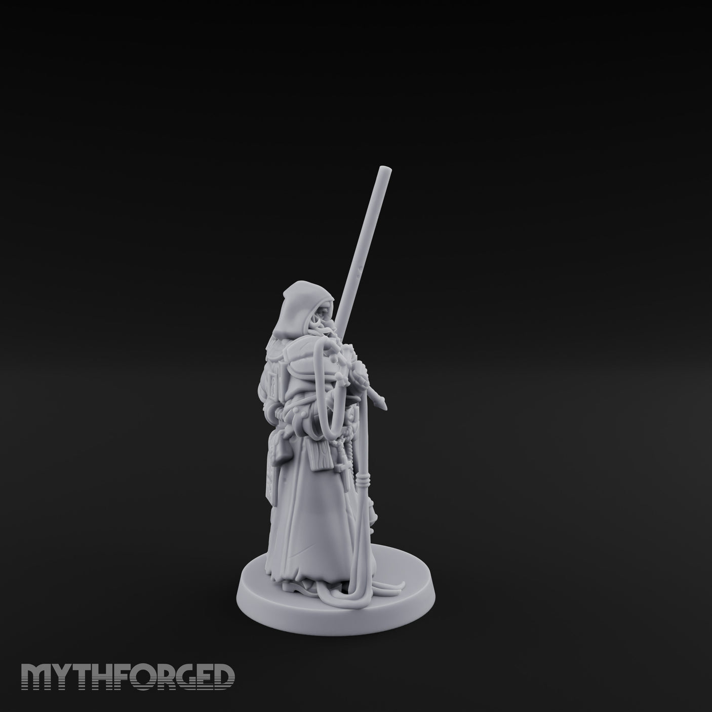 Gas Masked Punt Gun Toting Human Priest Miniature for Dungeons and Dragons, Pathfinder or other TTRPGs