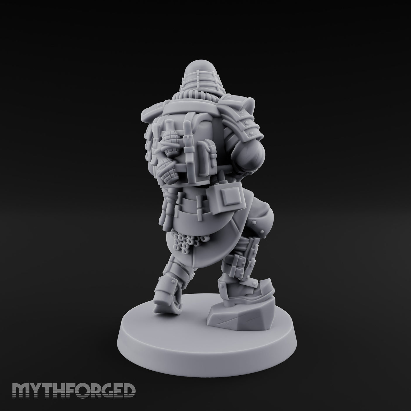Gas Masked Rifle Advancing Human Shogunate Engineer Miniature for Dungeons and Dragons, Pathfinder or other TTRPGs