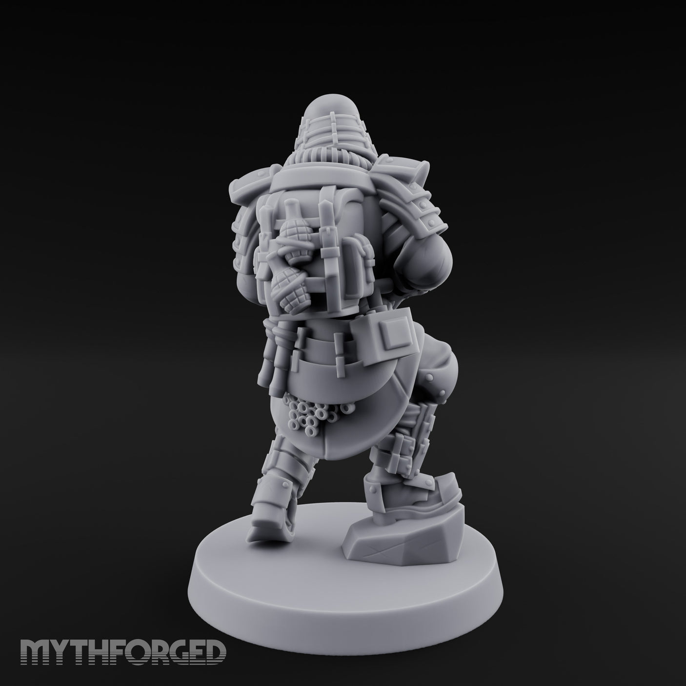 Gas Masked Rifle Advancing Human Shogunate Engineer Miniature for Dungeons and Dragons, Pathfinder or other TTRPGs