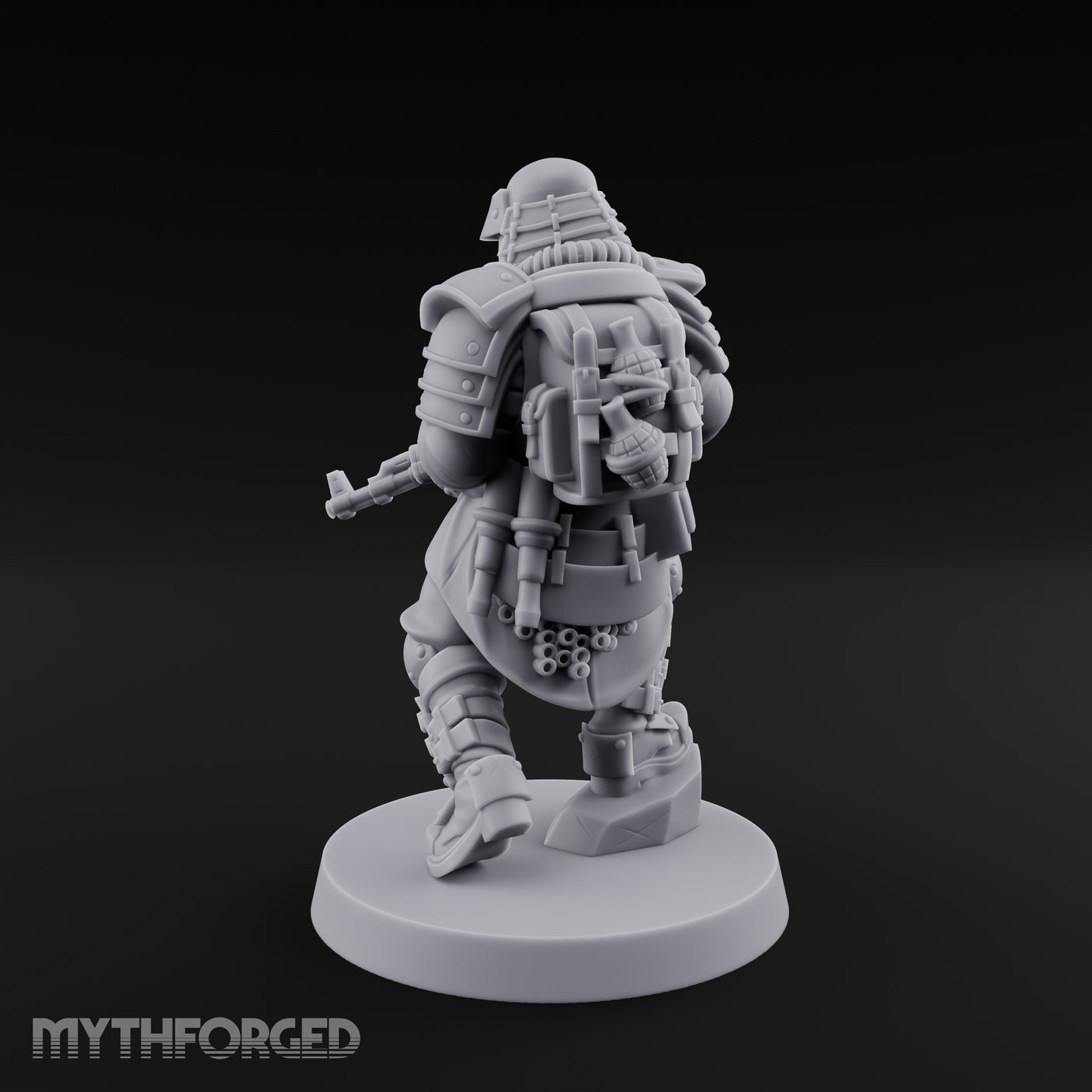 Gas Masked Rifle Advancing Human Shogunate Engineer Miniature for Dungeons and Dragons, Pathfinder or other TTRPGs