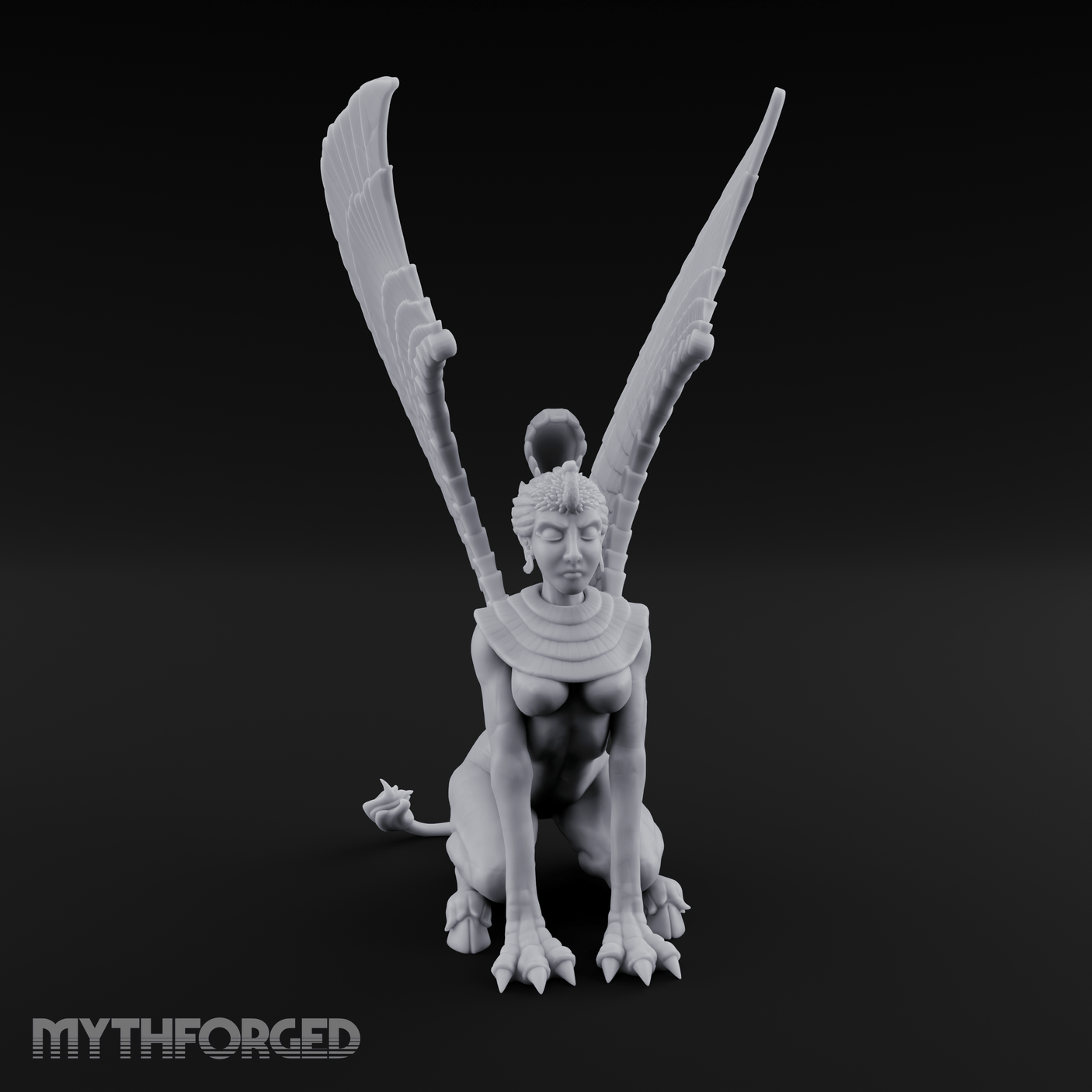 Talons Raised High Sphinx Miniature for Dungeons and Dragons, Pathfinder or other TTRPGs