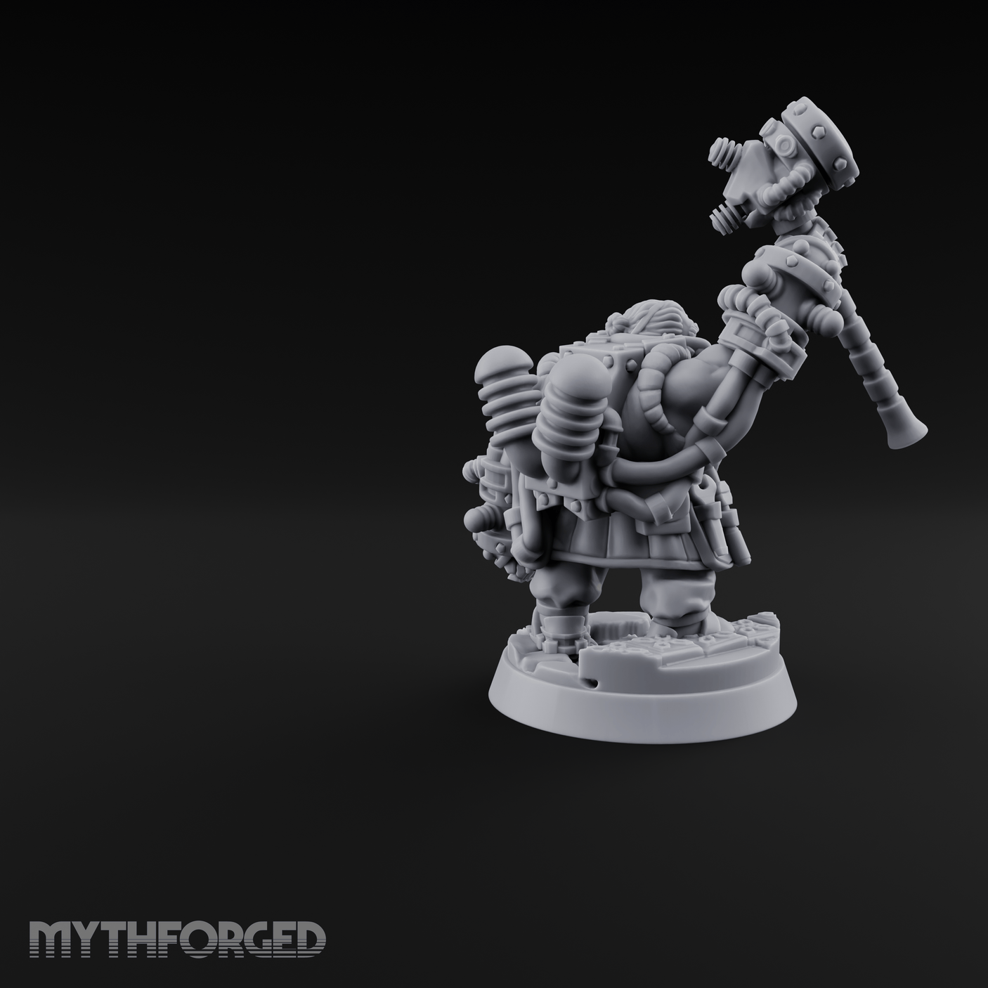 Hammer Held High Dwarf Warlord Miniature for Dungeons and Dragons, Pathfinder or other TTRPGs
