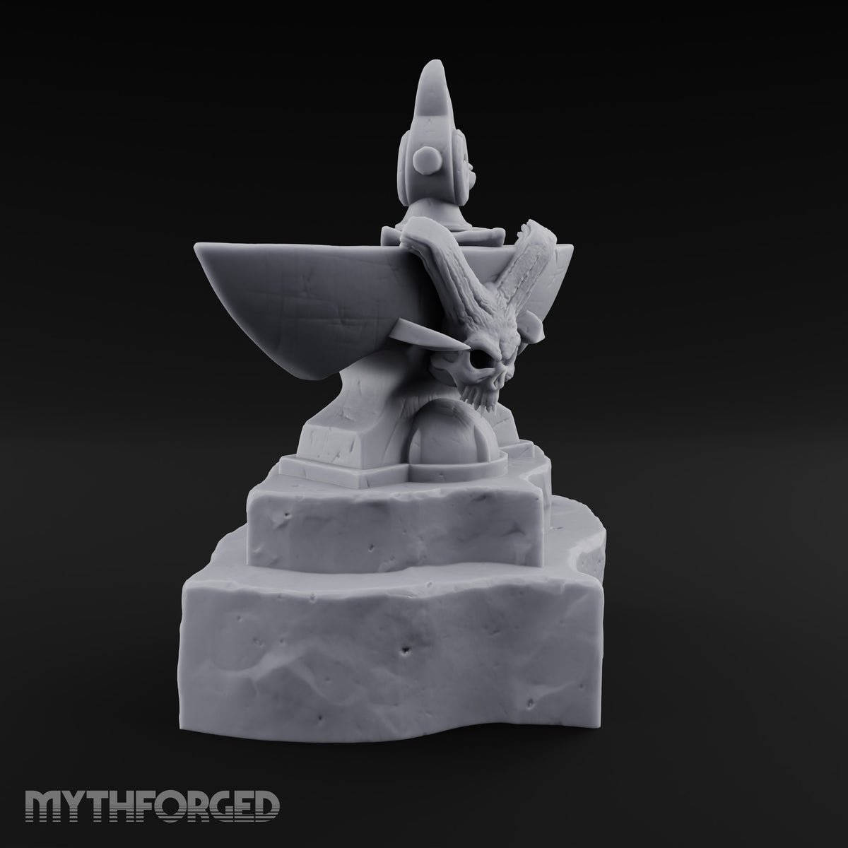 Horns Hold the Hammer Still Stone Skull Anvil with Hammer