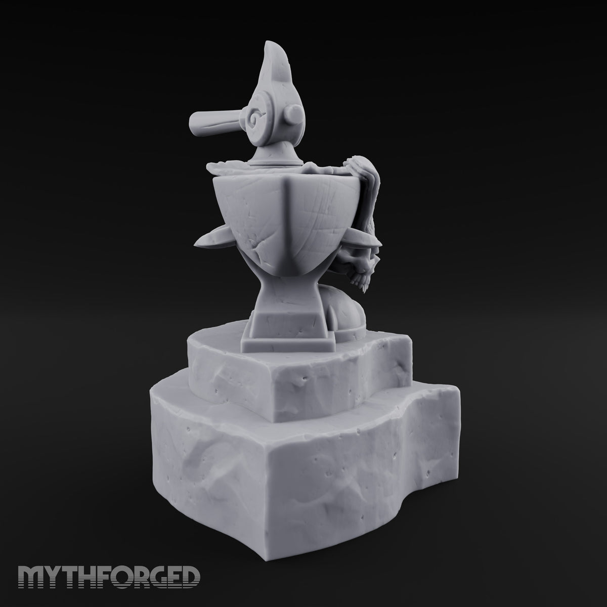 Horns Hold the Hammer Still Stone Skull Anvil with Hammer