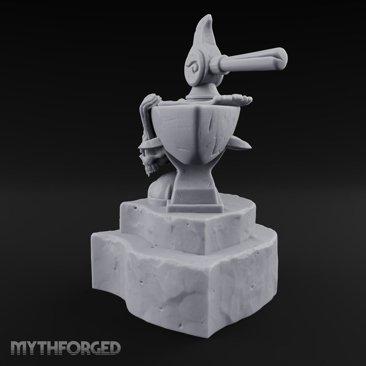 Horns Hold the Hammer Still Stone Skull Anvil with Hammer