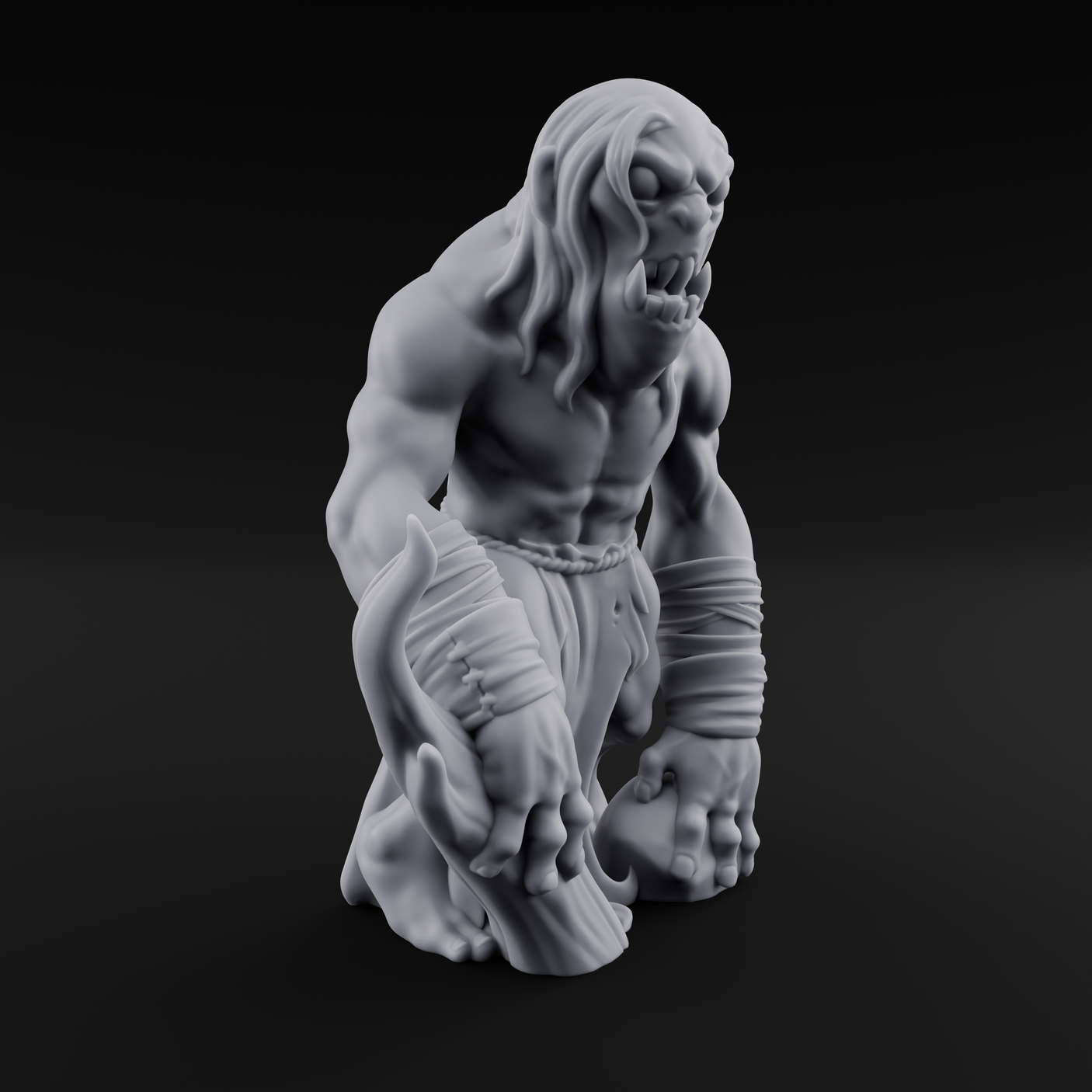 Rock Lobbing Ghoul Creepers Miniature for Dungeons and Dragons, Pathfinder or other TTRPGs
