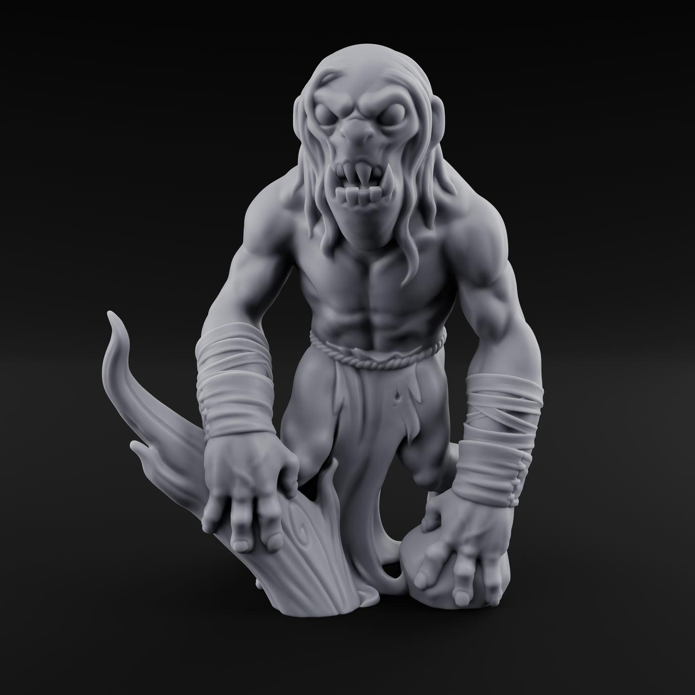 Rock Lobbing Ghoul Creeper A Miniature for Dungeons and Dragons, Pathfinder or other TTRPGs