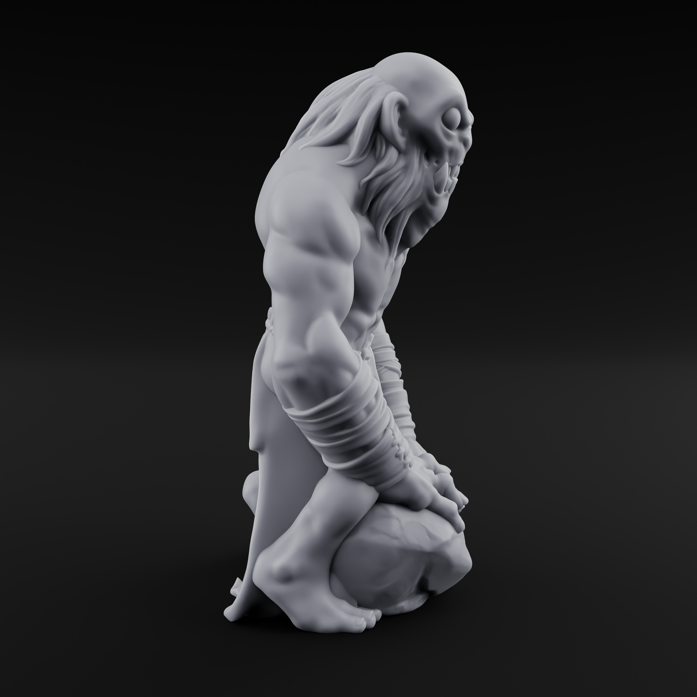 Rock Lobbing Ghoul Creeper C Miniature for Dungeons and Dragons, Pathfinder or other TTRPGs