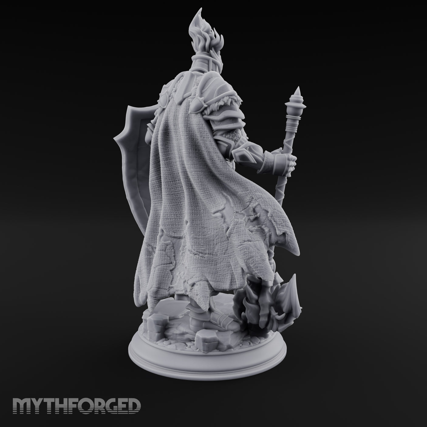 Flame Crowned Human Knight Miniature for Dungeons and Dragons, Pathfinder or other TTRPGs