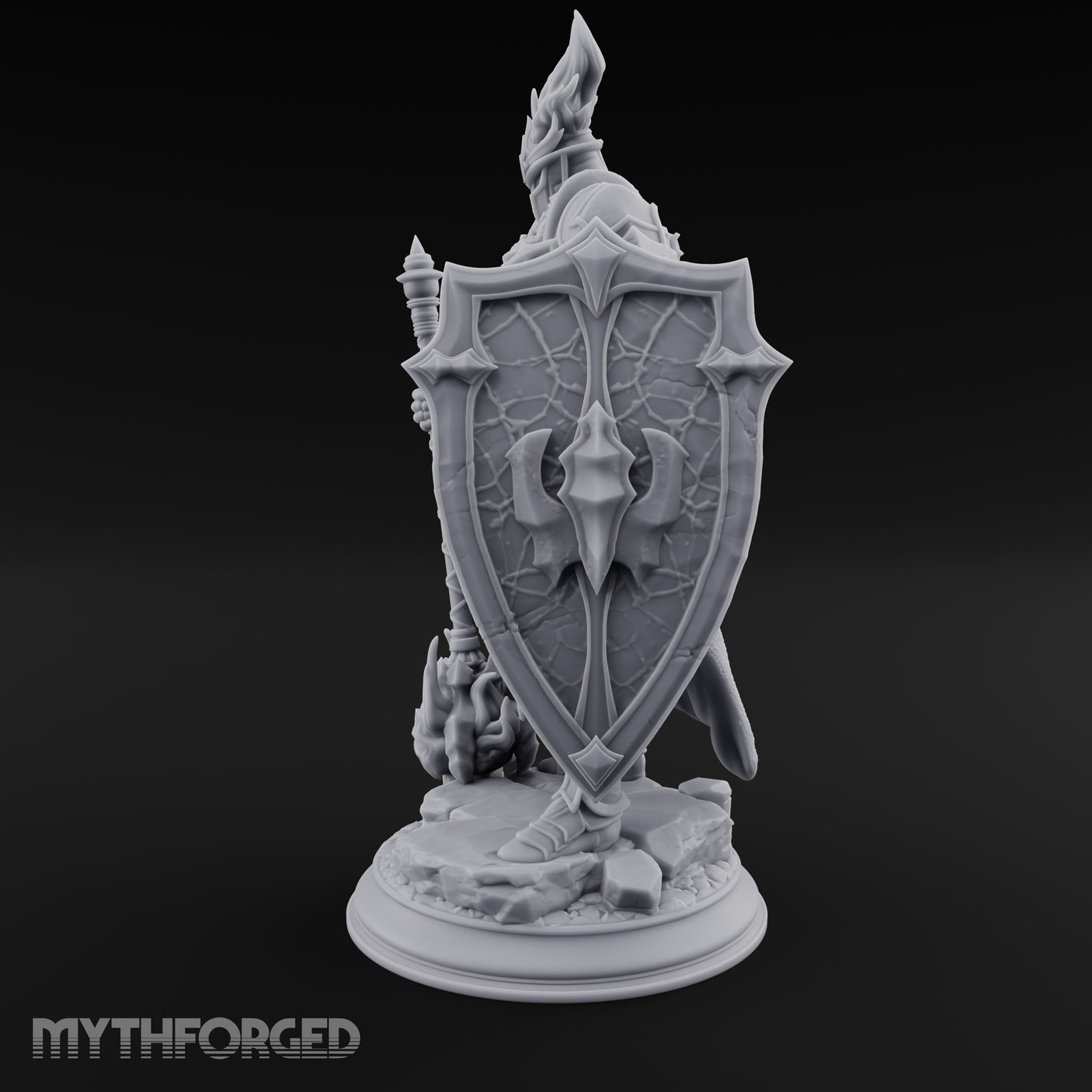 Flame Crowned Human Knight Miniature for Dungeons and Dragons, Pathfinder or other TTRPGs