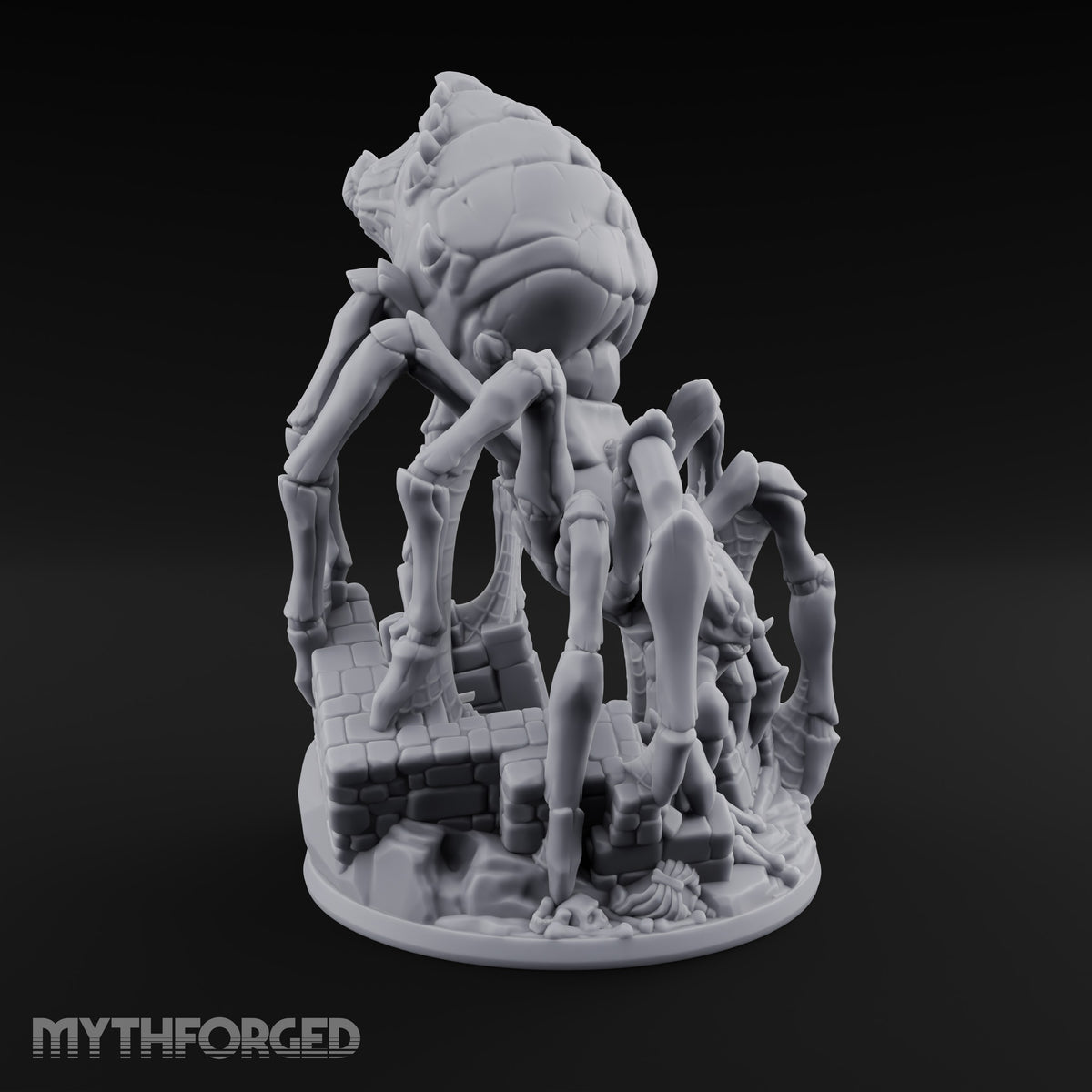 Webs Over Crumbling Brick Goblin Chief and Giant Spider — A