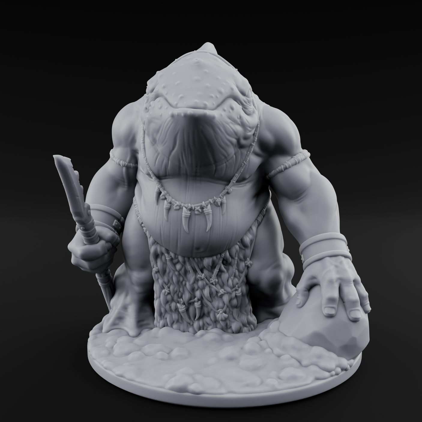 Bag Dragging Ogre Brute Miniature for Dungeons and Dragons, Pathfinder or other TTRPGs