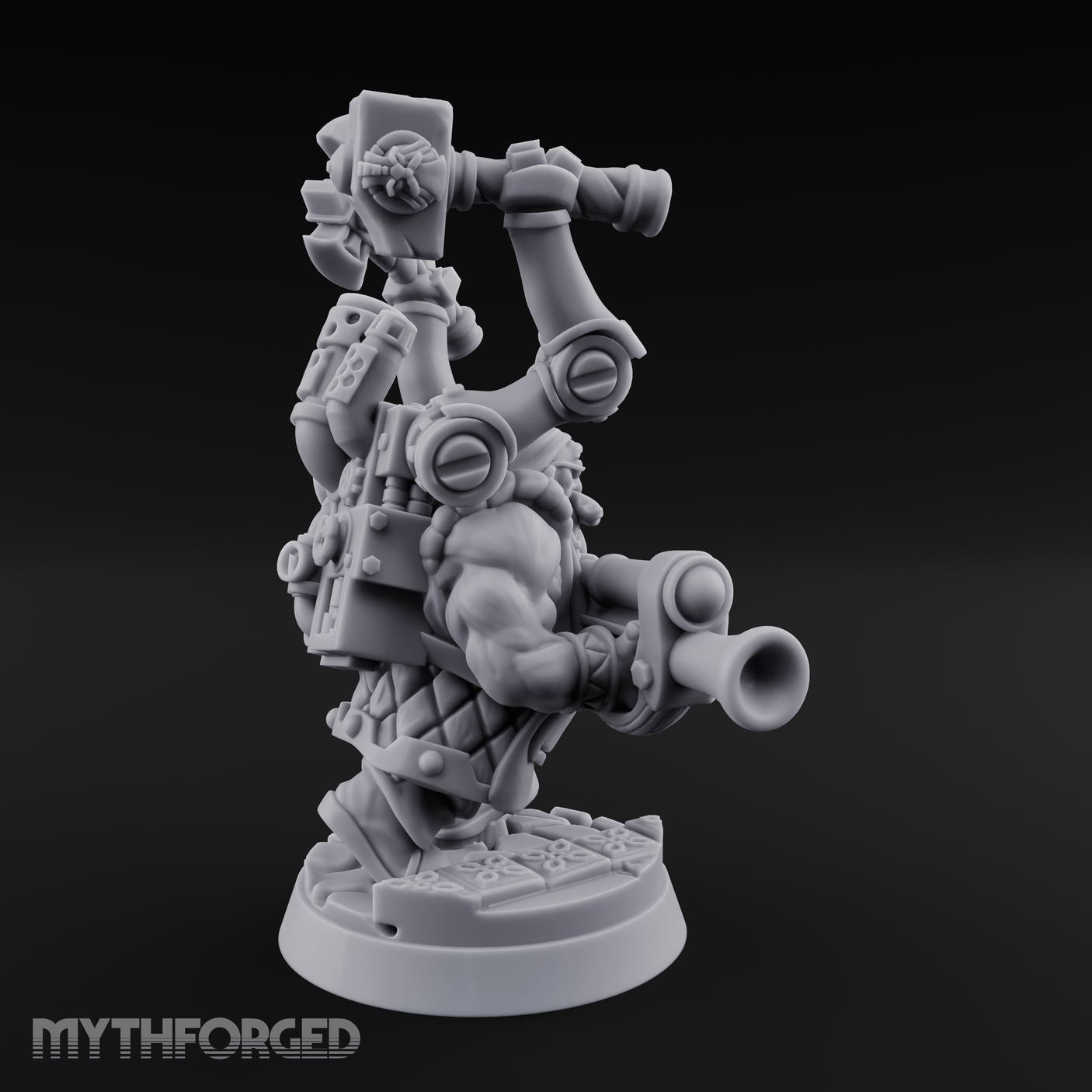 Armed To The Gills Dwarf Artificer Miniature for Dungeons and Dragons, Pathfinder or other TTRPGs