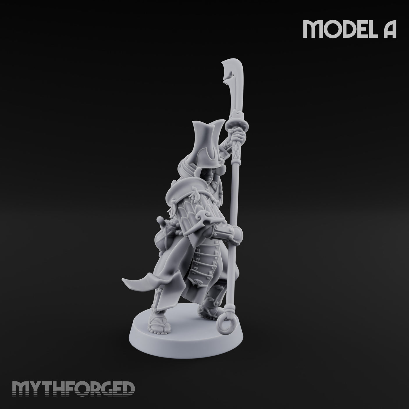 Glave Bearing Ashigaru Warrior A Miniature for Dungeons and Dragons, Pathfinder or other TTRPGs