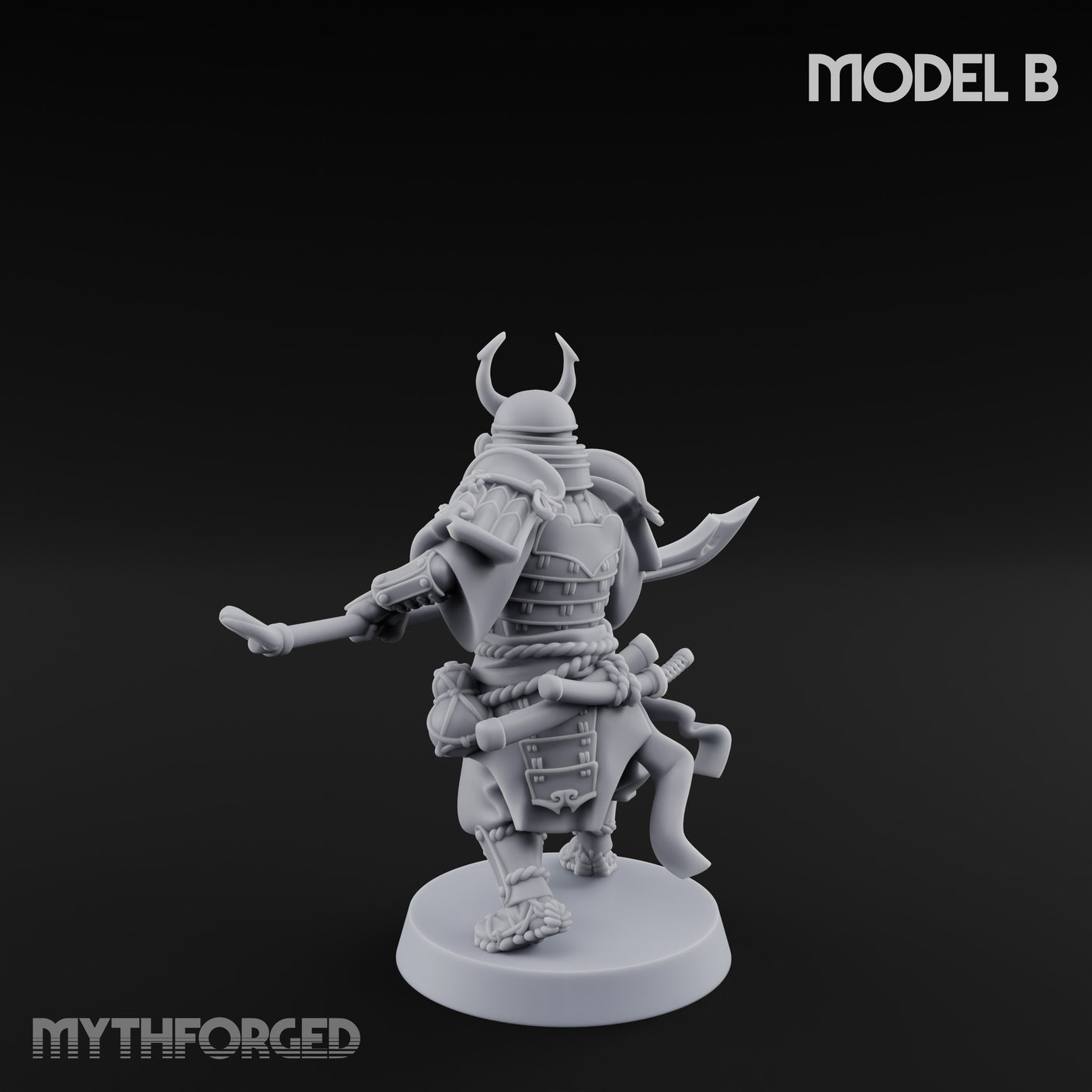Glave Bearing Ashigaru Warrior B Miniature for Dungeons and Dragons, Pathfinder or other TTRPGs