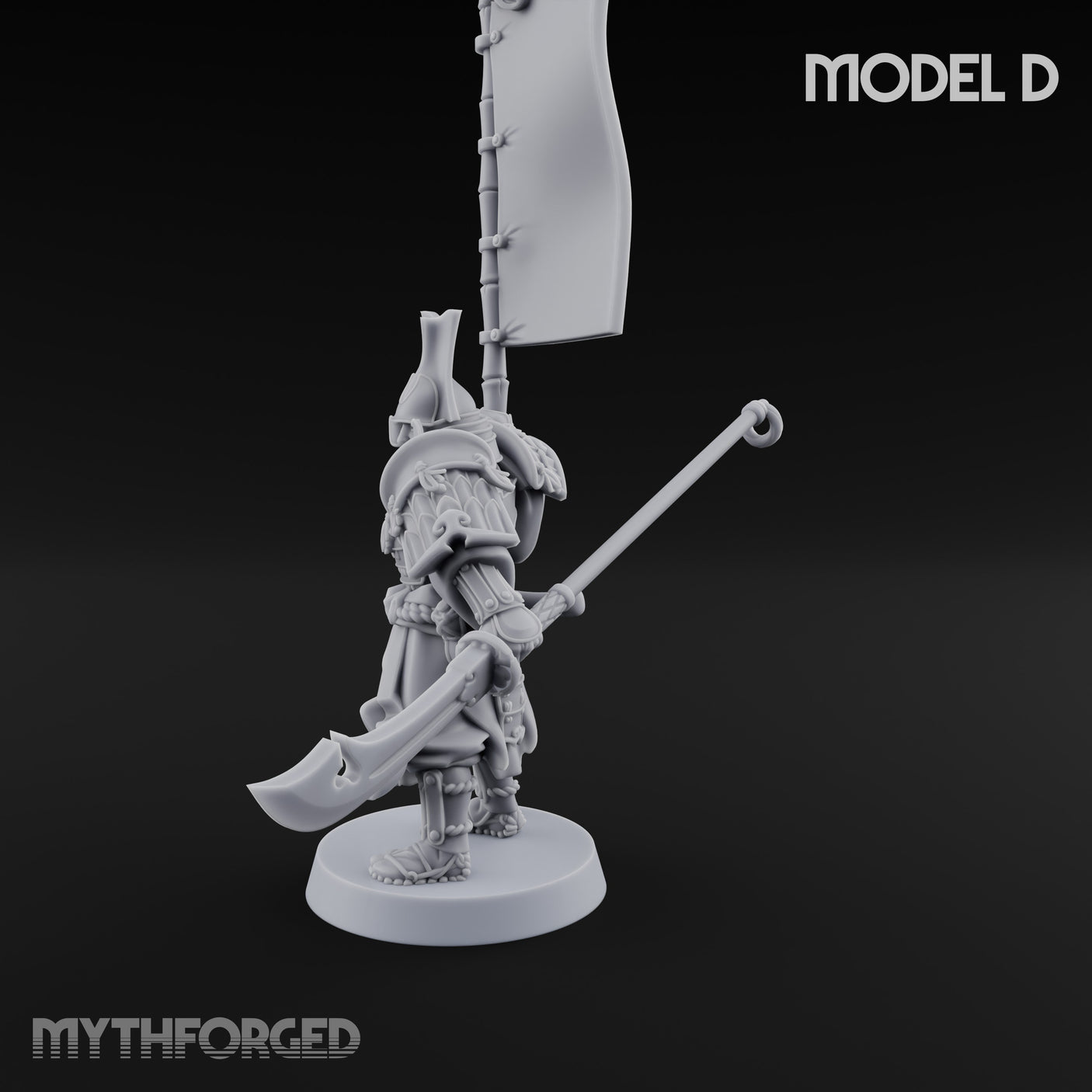 Glave Bearing Ashigaru Warrior D Miniature for Dungeons and Dragons, Pathfinder or other TTRPGs