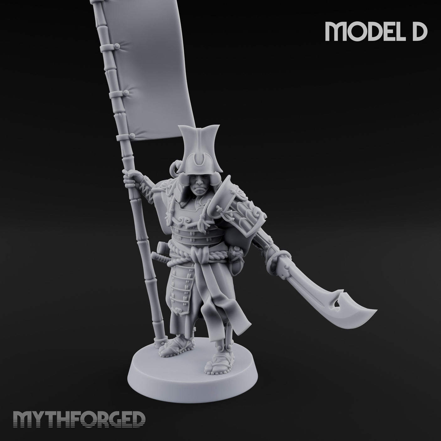 Glave Bearing Ashigaru Warrior D Miniature for Dungeons and Dragons, Pathfinder or other TTRPGs