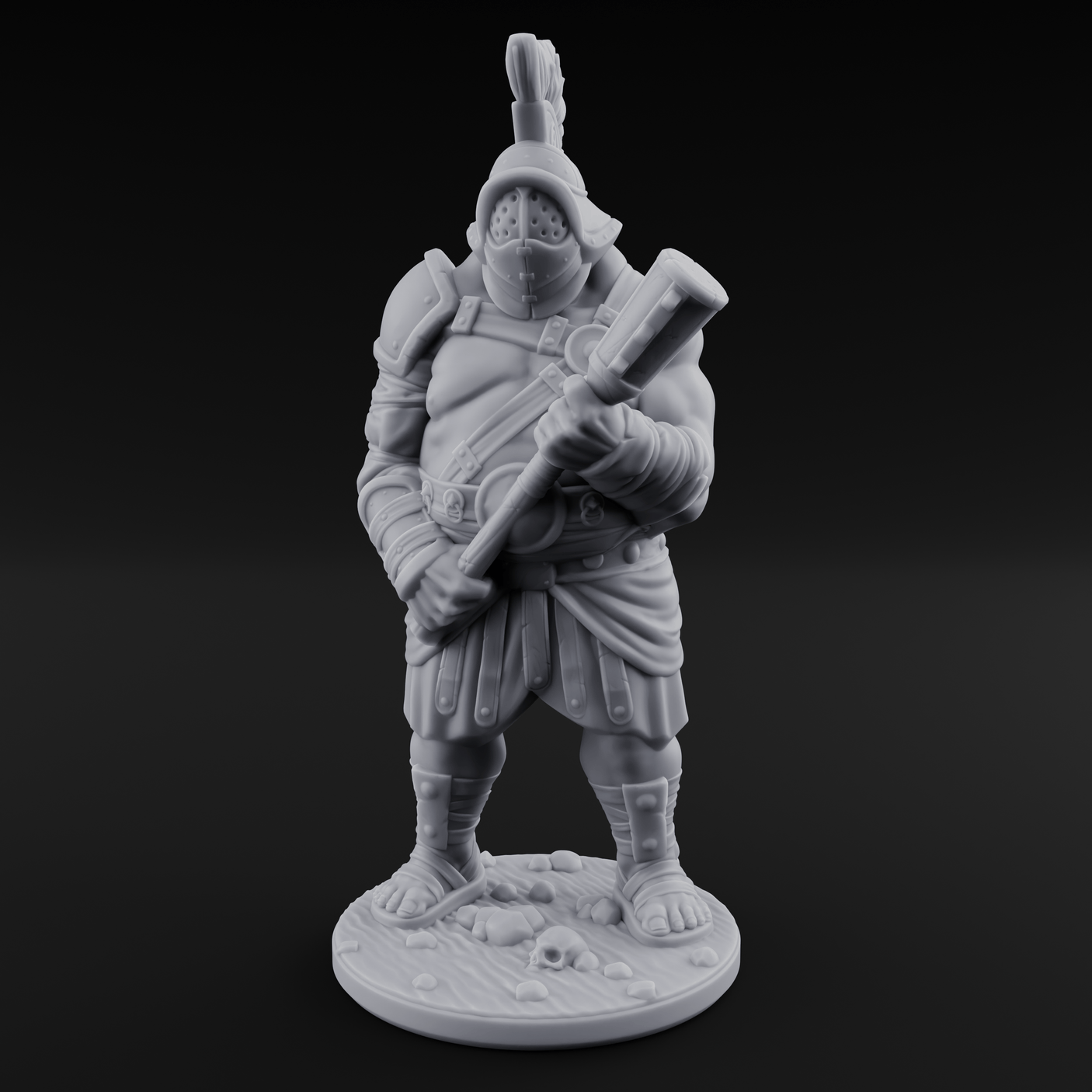 Hammer Gripping Human Gladiator A Miniature for Dungeons and Dragons, Pathfinder or other TTRPGs