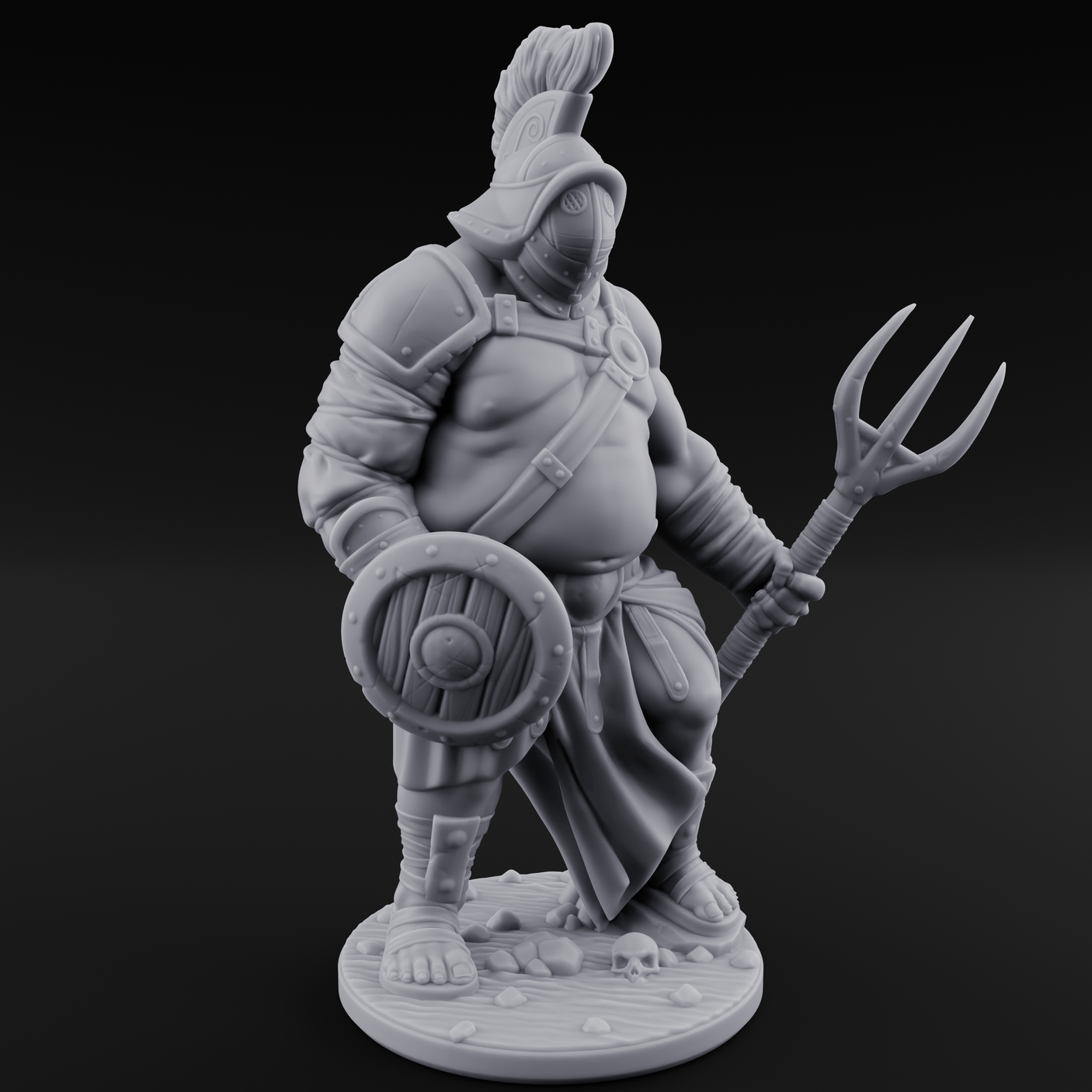 Hammer Gripping Human Gladiators Miniature for Dungeons and Dragons, Pathfinder or other TTRPGs