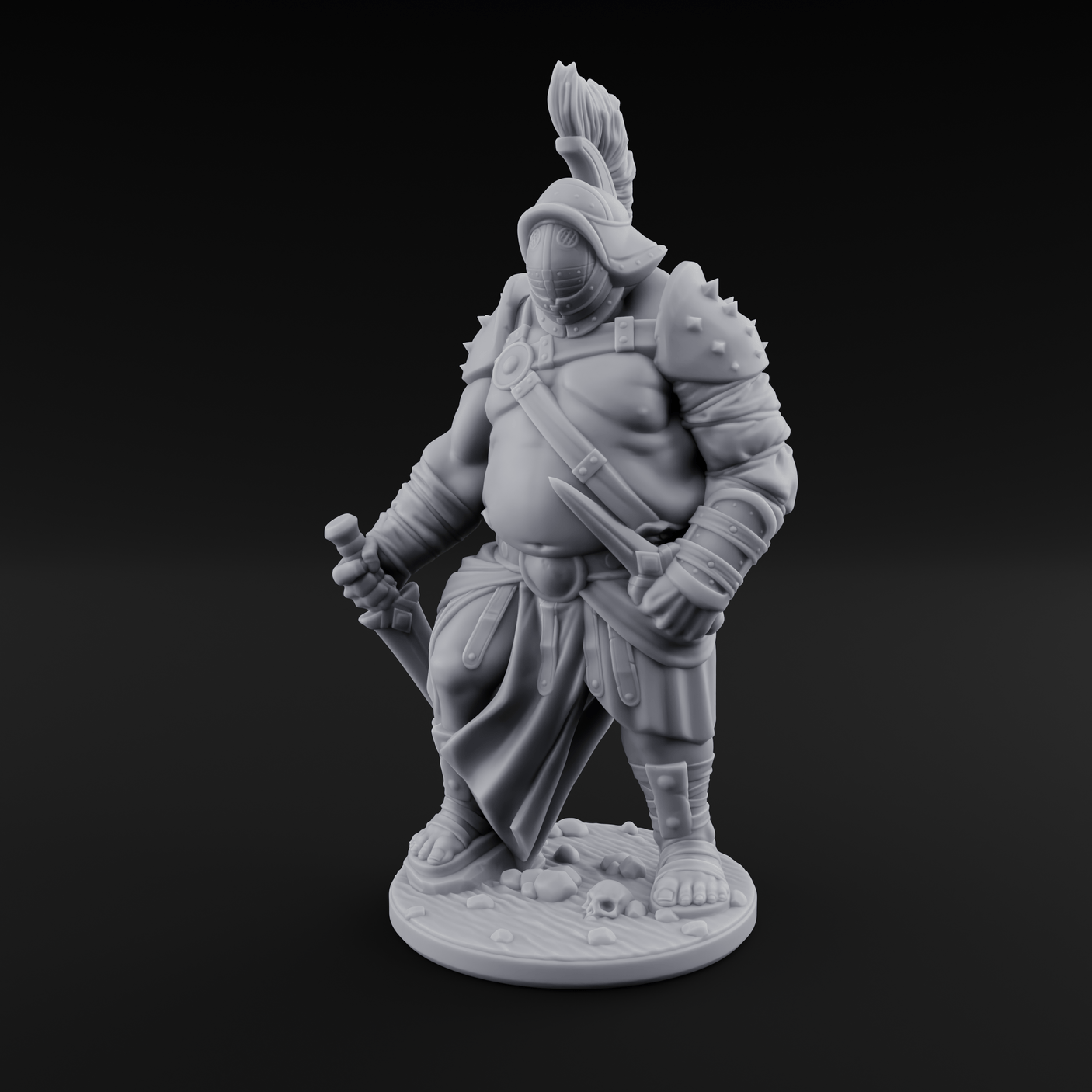 Hammer Gripping Human Gladiator C Miniature for Dungeons and Dragons, Pathfinder or other TTRPGs