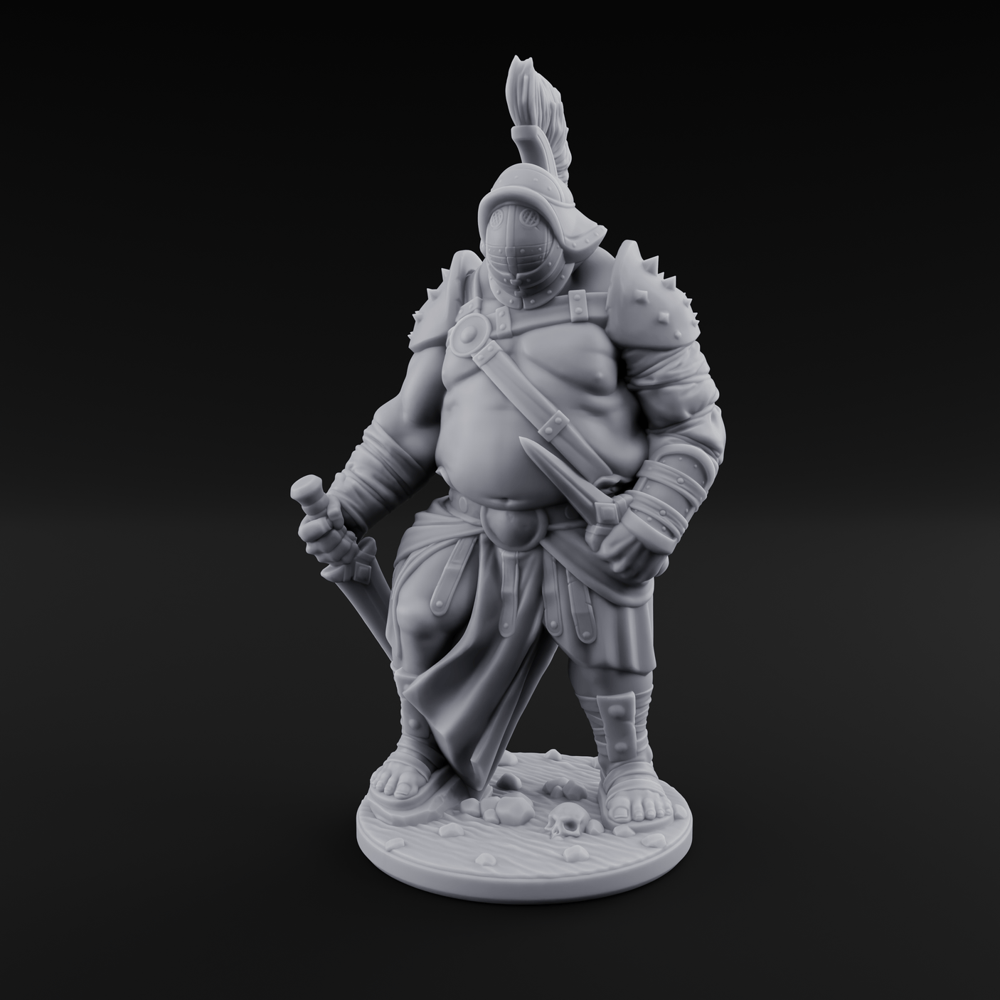 Hammer Gripping Human Gladiator C Miniature for Dungeons and Dragons, Pathfinder or other TTRPGs