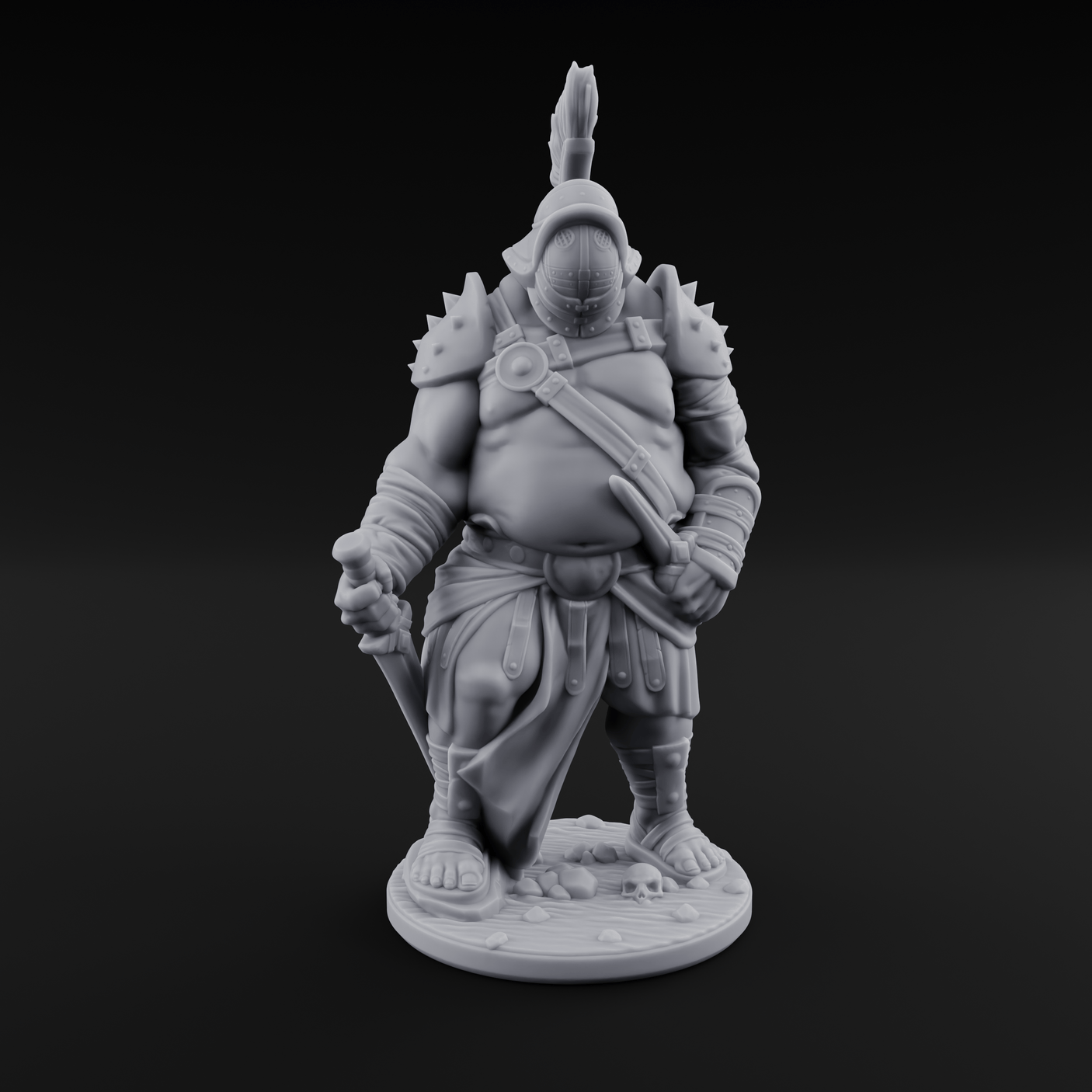 Hammer Gripping Human Gladiator C Miniature for Dungeons and Dragons, Pathfinder or other TTRPGs
