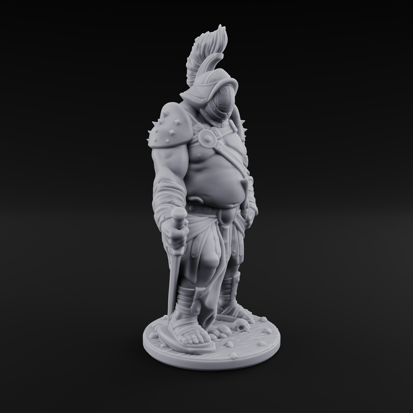 Hammer Gripping Human Gladiator C Miniature for Dungeons and Dragons, Pathfinder or other TTRPGs