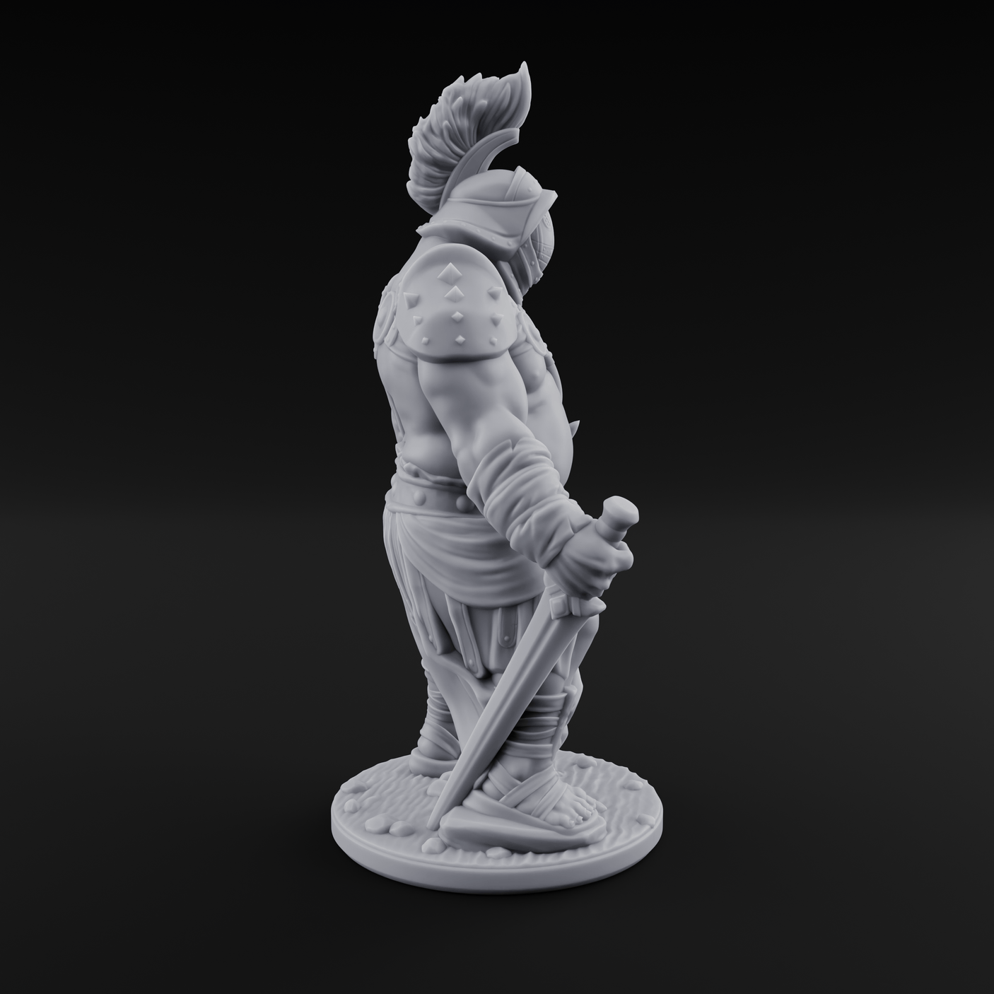 Hammer Gripping Human Gladiator C Miniature for Dungeons and Dragons, Pathfinder or other TTRPGs
