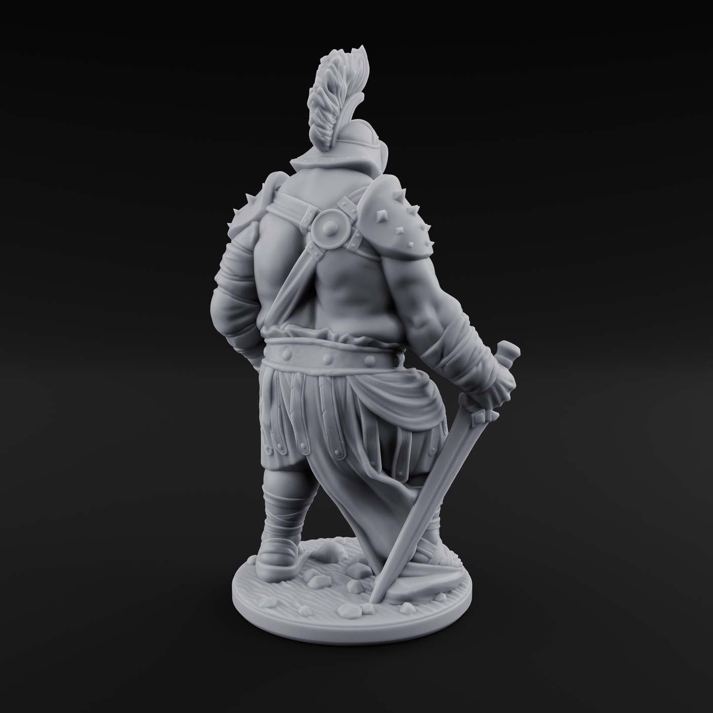 Hammer Gripping Human Gladiator C Miniature for Dungeons and Dragons, Pathfinder or other TTRPGs