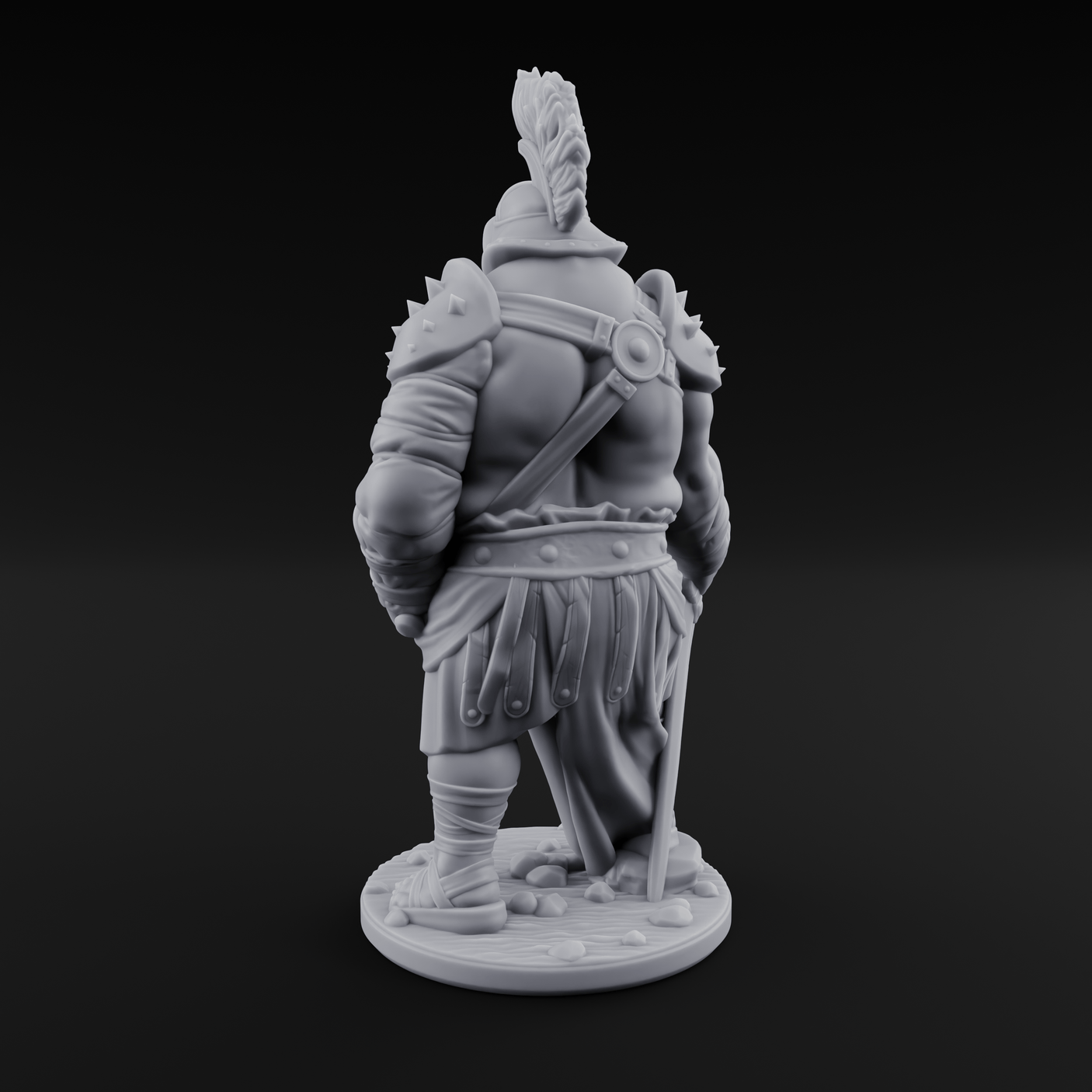 Hammer Gripping Human Gladiator C Miniature for Dungeons and Dragons, Pathfinder or other TTRPGs