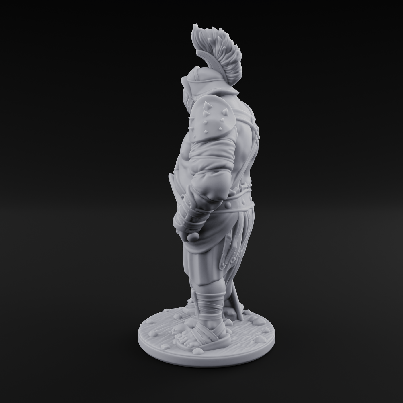 Hammer Gripping Human Gladiator C Miniature for Dungeons and Dragons, Pathfinder or other TTRPGs