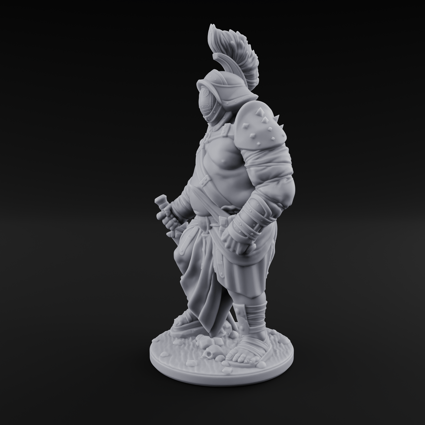 Hammer Gripping Human Gladiator C Miniature for Dungeons and Dragons, Pathfinder or other TTRPGs
