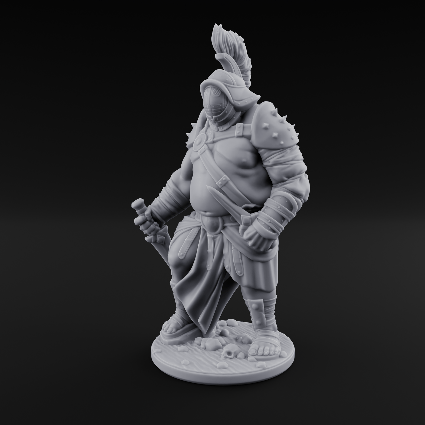 Hammer Gripping Human Gladiator C Miniature for Dungeons and Dragons, Pathfinder or other TTRPGs