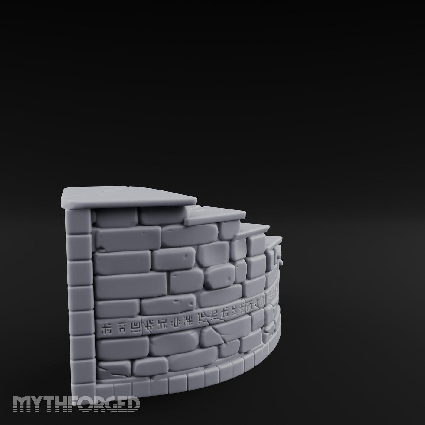 Glyph-Etched Curve-Edged Stone Staircase Section gallery 7