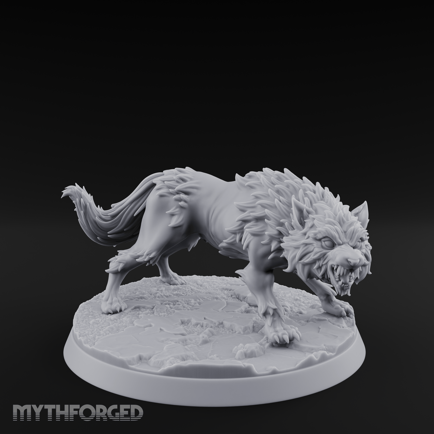 Sniffing The Ground Wolf Miniature for Dungeons and Dragons, Pathfinder or other TTRPGs
