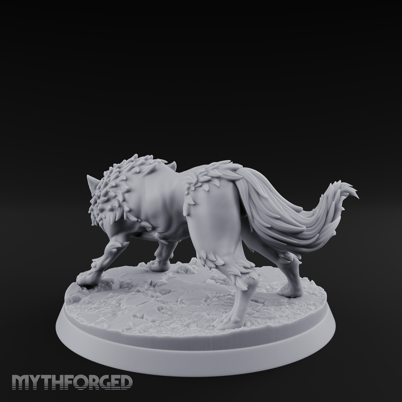 Sniffing The Ground Wolf Miniature for Dungeons and Dragons, Pathfinder or other TTRPGs