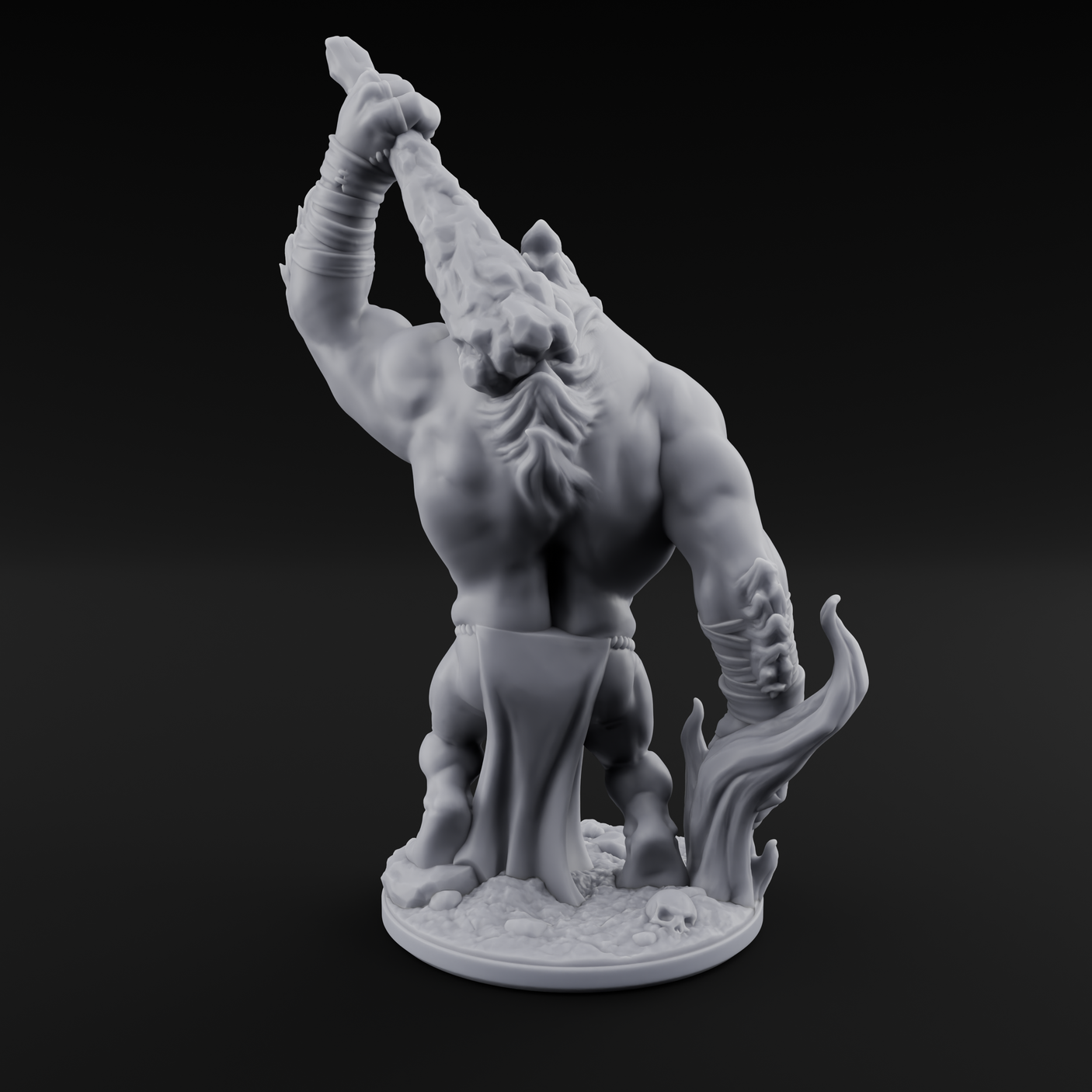 Tree Trunk Swinging Gnoll Brute Miniature for Dungeons and Dragons, Pathfinder or other TTRPGs